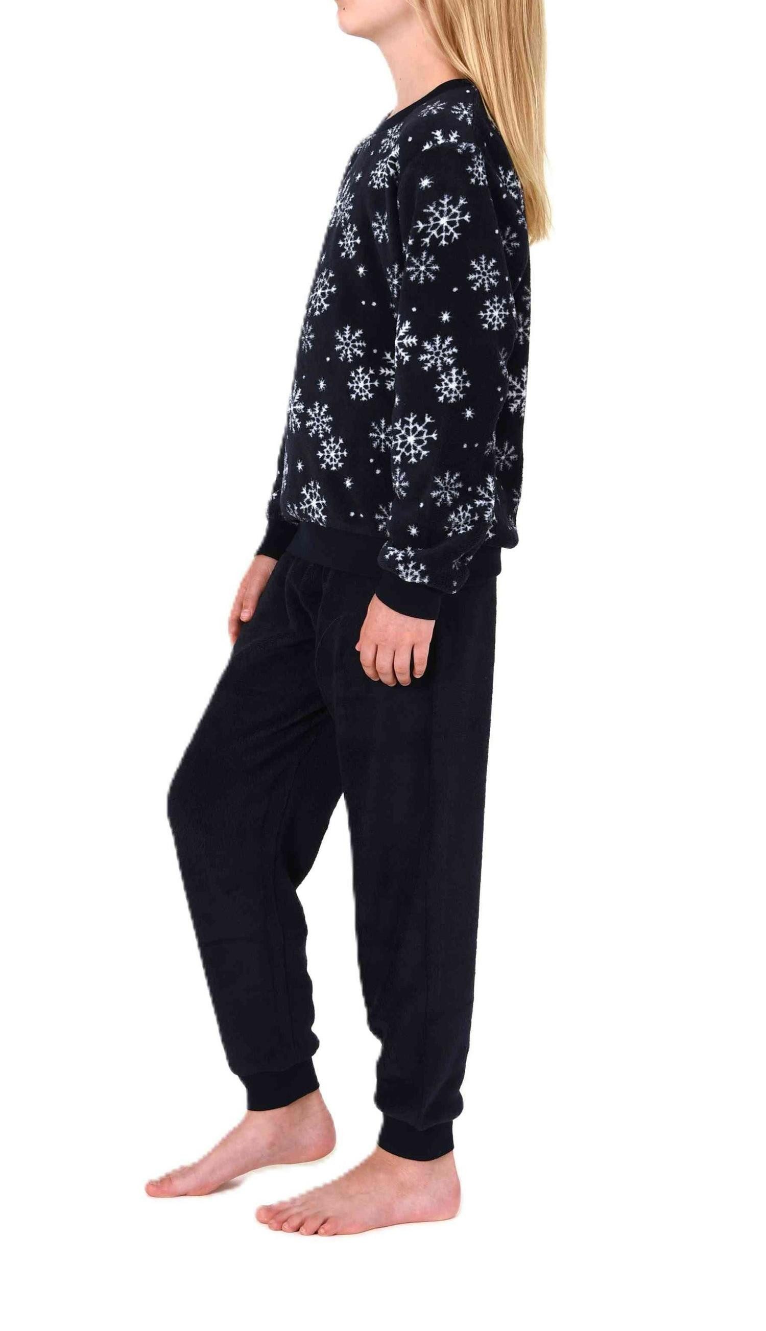Normann Pyjama Kuschelig warmer Mädchen Schlafanzug Pyjama aus Coralfleece – Bild 3 von 5