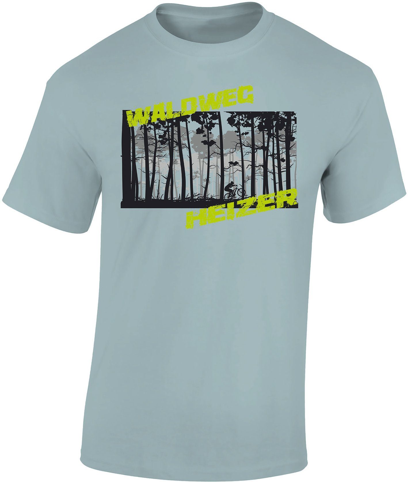 Baddery Print-Shirt Fahrrad T-Shirt: "Waldweg Heizer", günstig online kaufen