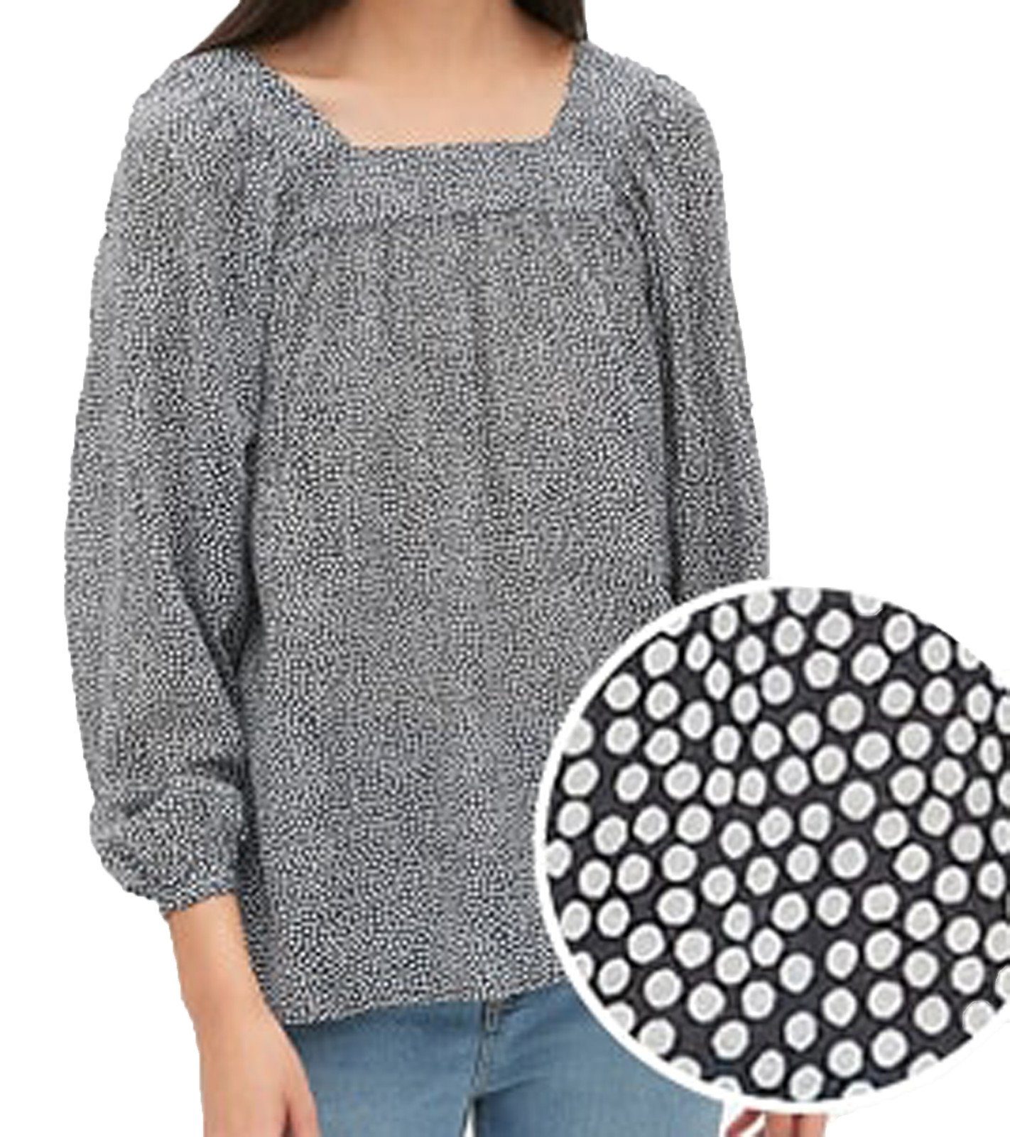 GAP Blusentop »GAP Bluse stylische Damen Trend-Bluse mit coolem Punkte  Muster Freizeit-Bluse Dunkelblau« online kaufen | OTTO