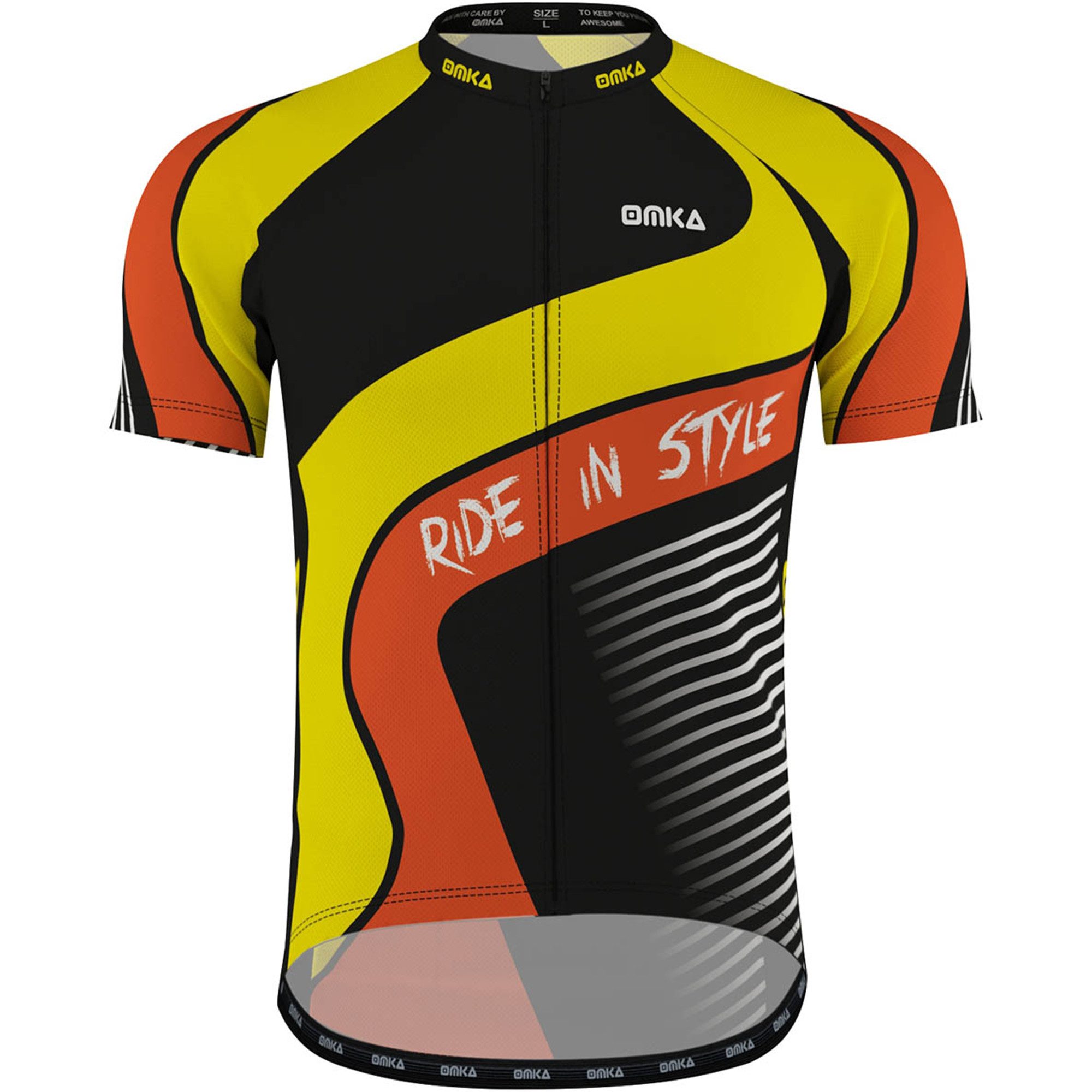 OMKA Radtrikot ME-3014 Schwarz/Gelb Herren Racing Performance Radtrikot mit günstig online kaufen