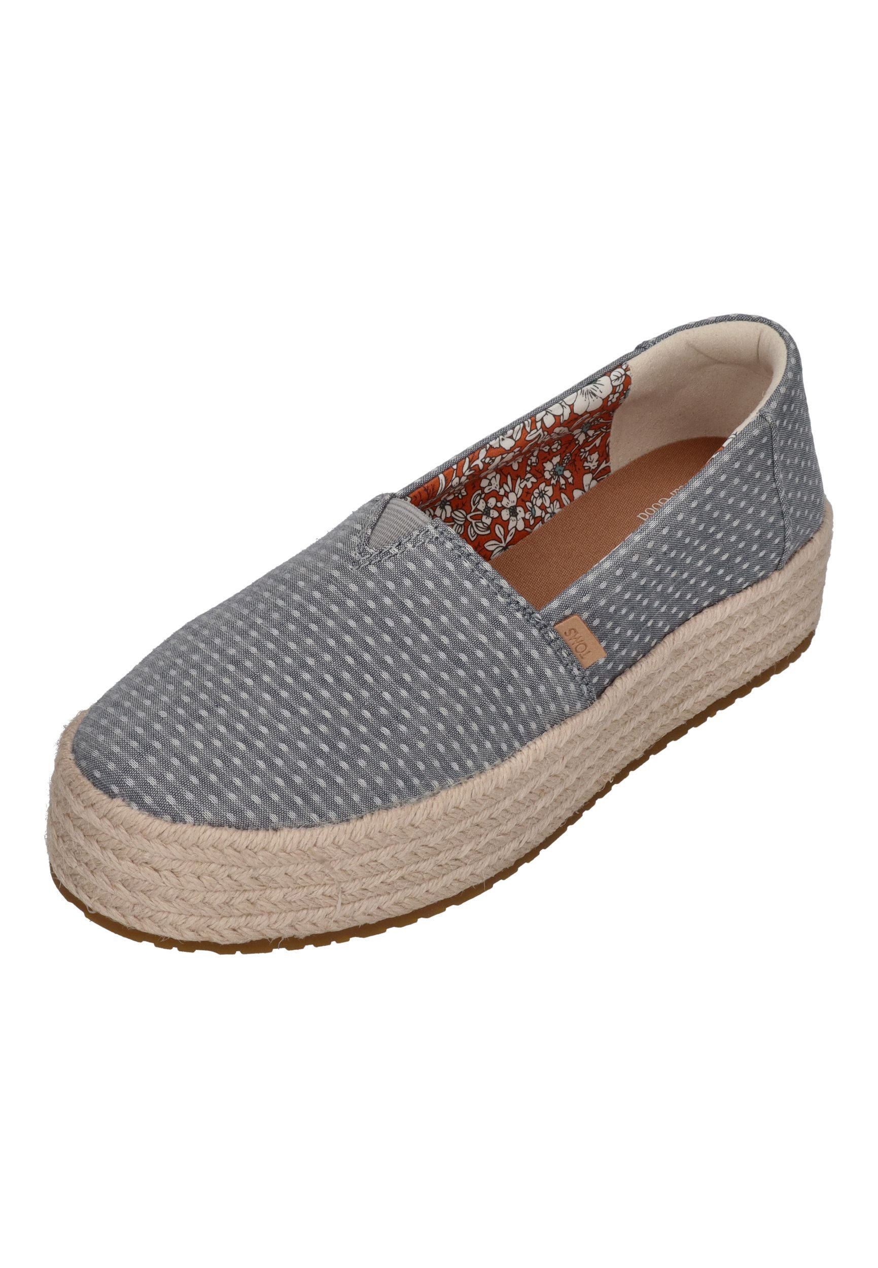 TOMS VALENCIA Espadrille Niagara Mist Chambray Dot