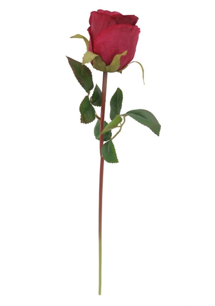 Kunstblume *Edle Stielblume, täuschend täuschend Seidenblüte Rose 50 und wirkende künstlich, Höhe echt cm, (Rosa), 2474U, Blätter echt naturgetreu