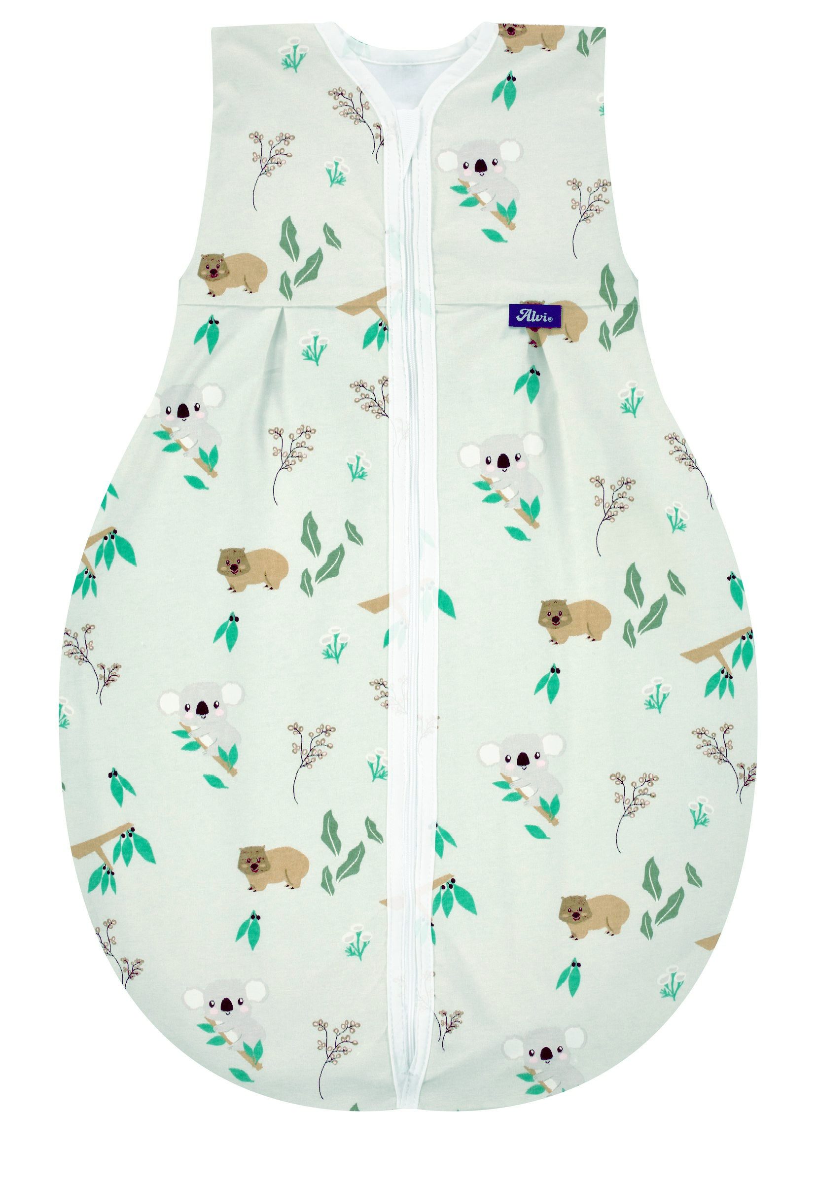 Alvi® Babyschlafsack Baby Kugelschlafsack Molton, Sommerschlafsack ärmellos, weicher Stoff aus 100% Baumwolle