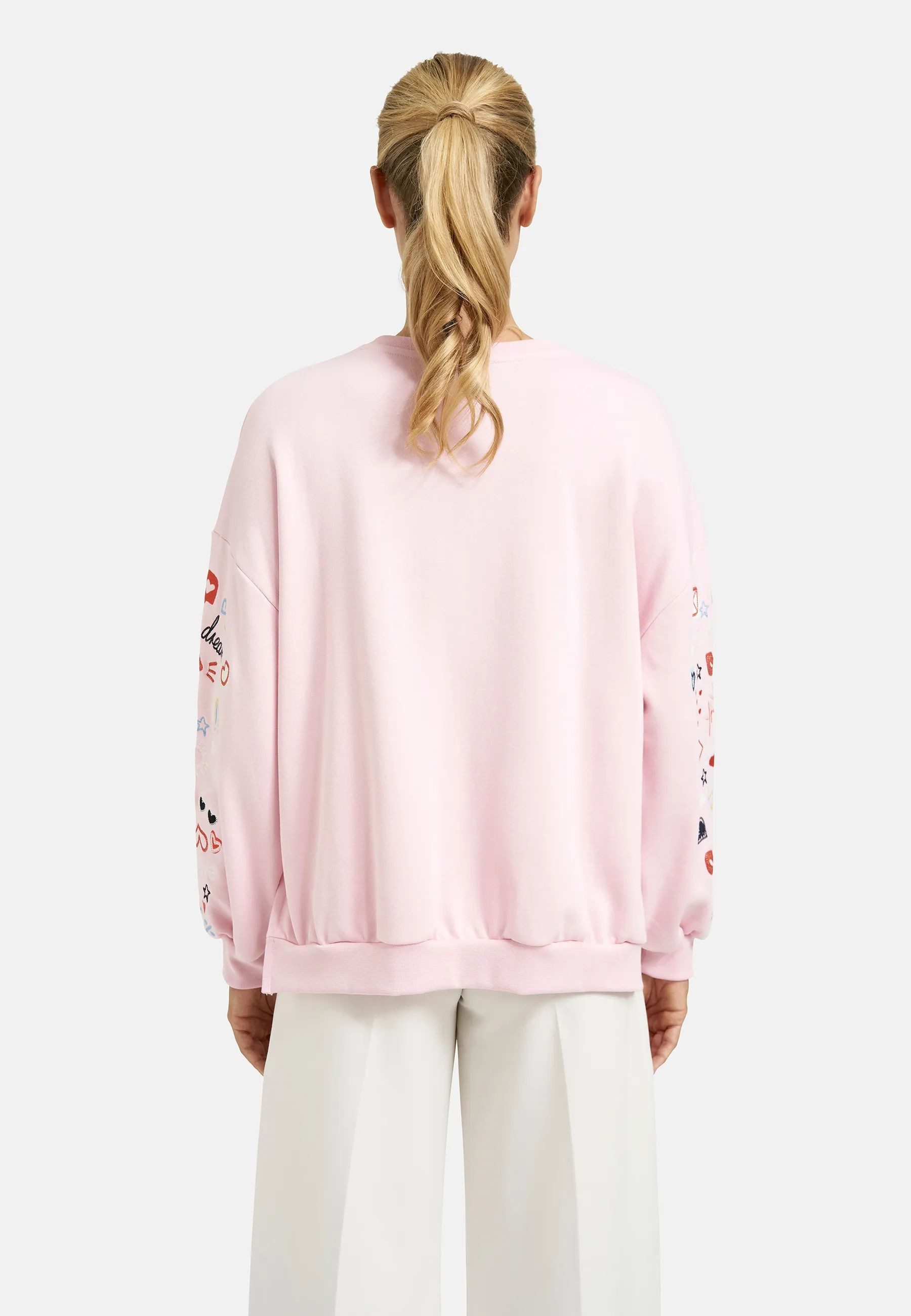 Smith & Soul Sweatshirt mit V-Ausschnitt, Oversize, bestickt