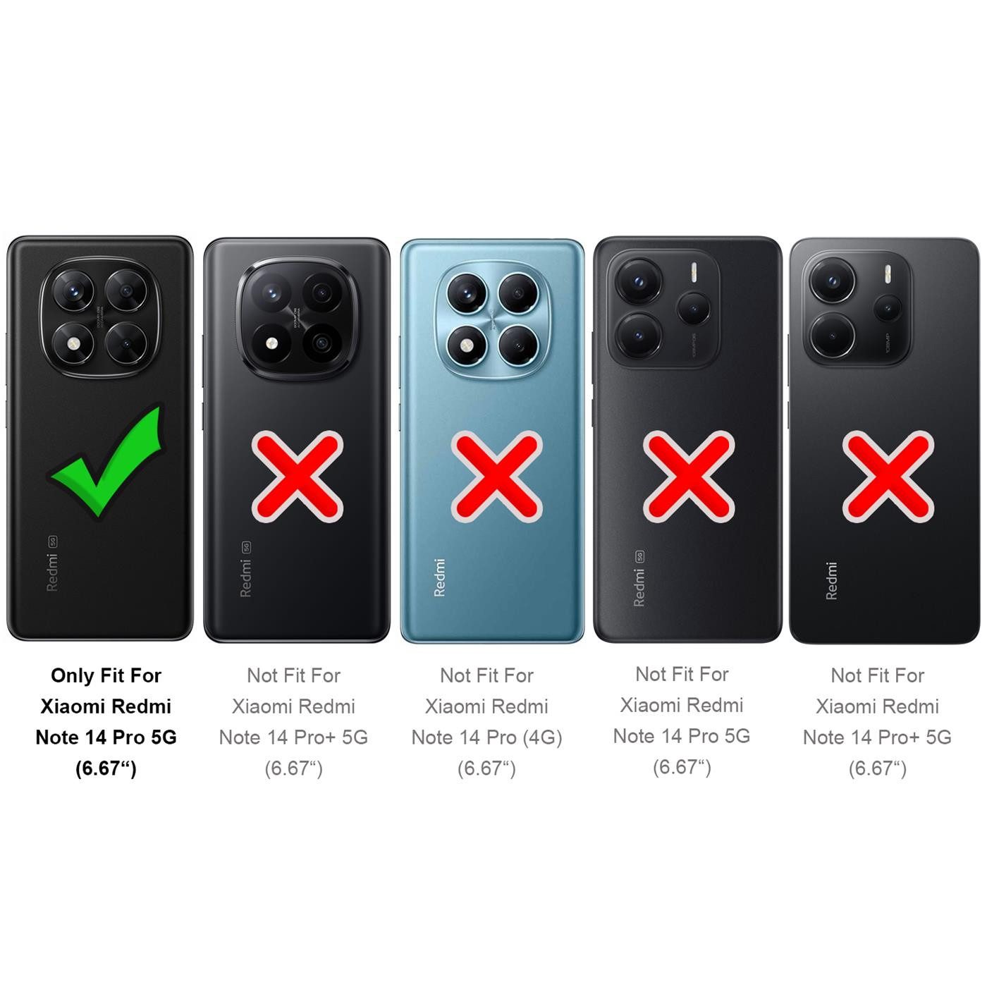 CoolGadget Handyhülle Black Series Handy Hülle für Xiaomi Redmi Note 14 Pro Plus 5G 6,67 Zoll, Silikon Schlicht Robust Schutzhülle für Redmi Note 14 Pro+ 5G Hülle