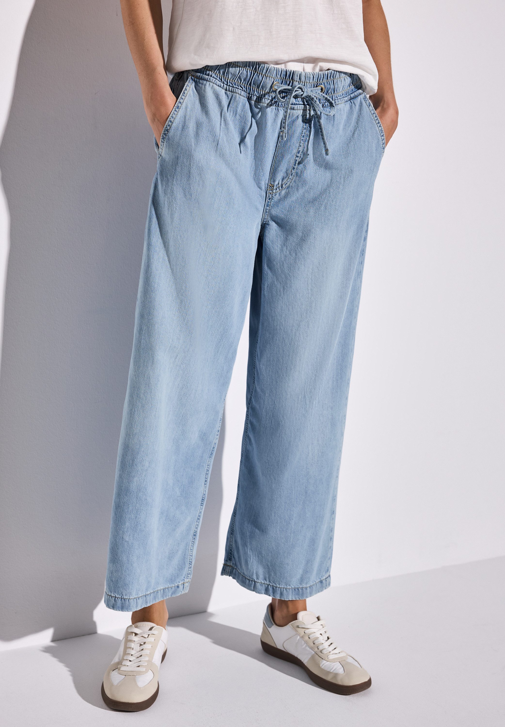 STREET ONE Weite Jeans mit elastischem günstig online kaufen