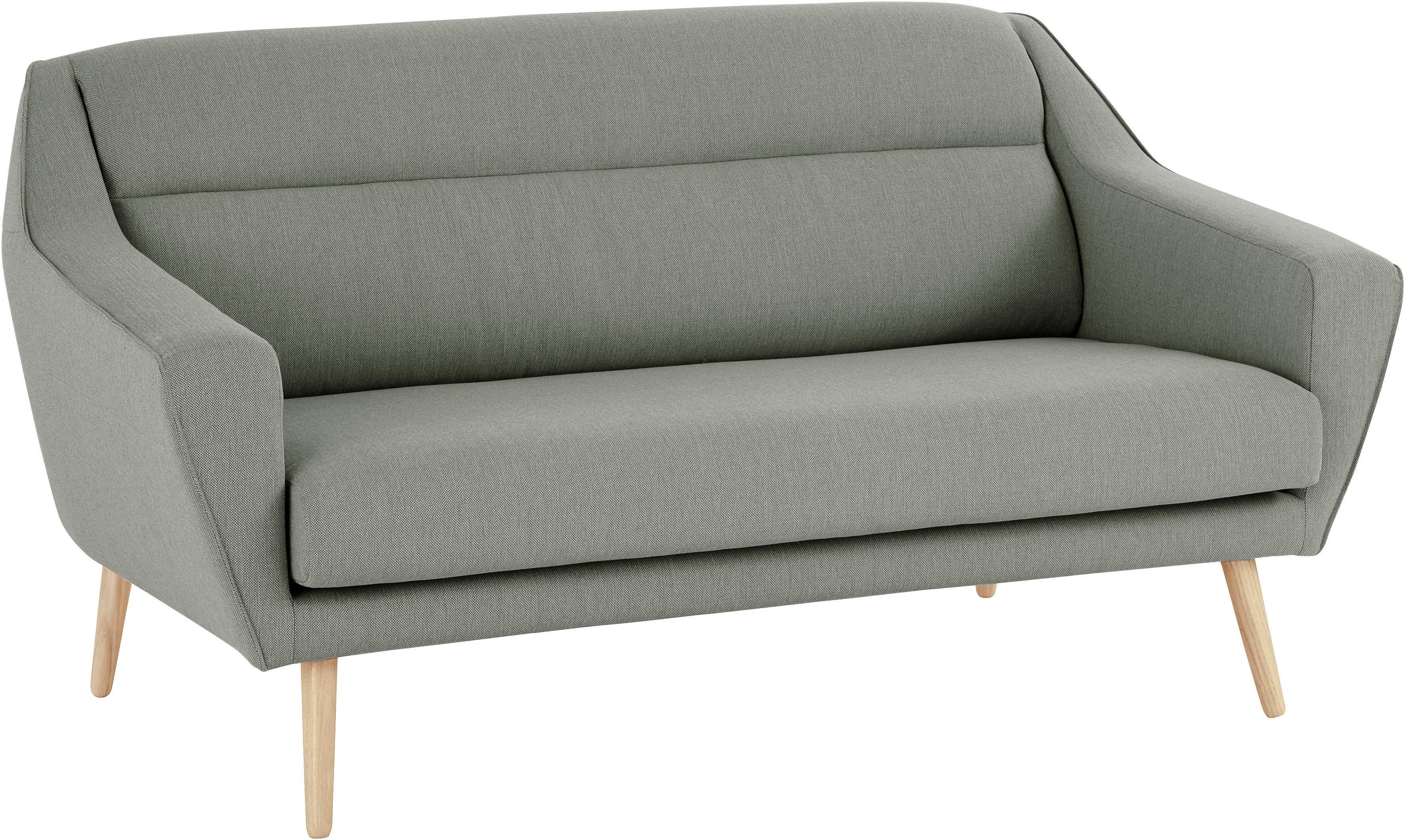 andas 2-Sitzer "Bille", mit Naht im Rückenkissen und Eiche-Beinen, Design b günstig online kaufen