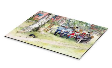 Posterlounge Alu-Dibond-Druck Carl Larsson, Frühstück unter der großen Birke, Flur Landhausstil Malerei