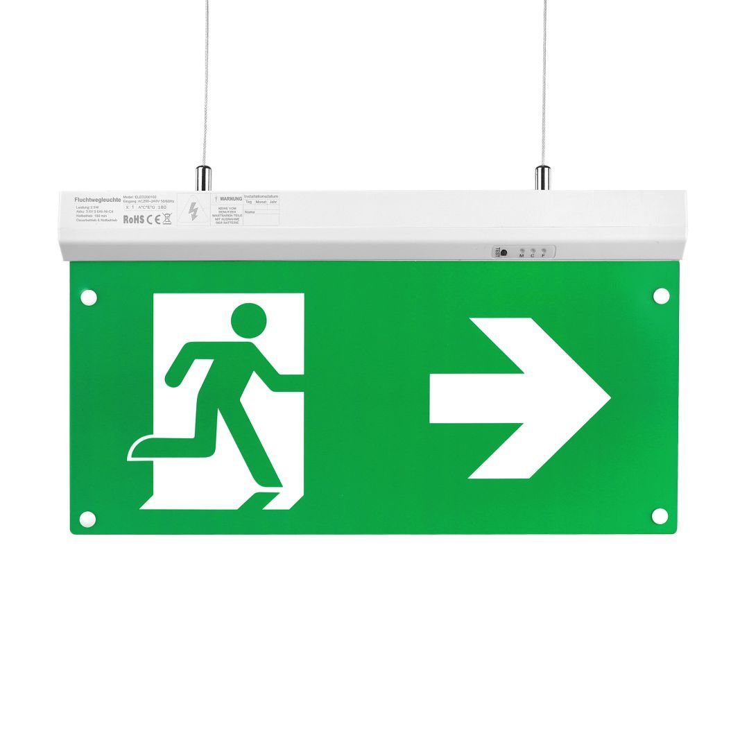 ENOVALITE LED Arbeitsleuchte LED-Fluchtwegleuchte 4in1, Notstrom, TEST-Funktion, Decke & Wand, LED fest integriert, Tageslichtweiß, Fluchtwegleuchte, Notleuchte, Fluchtweg, Notbeleuchtung, Notfallakku
