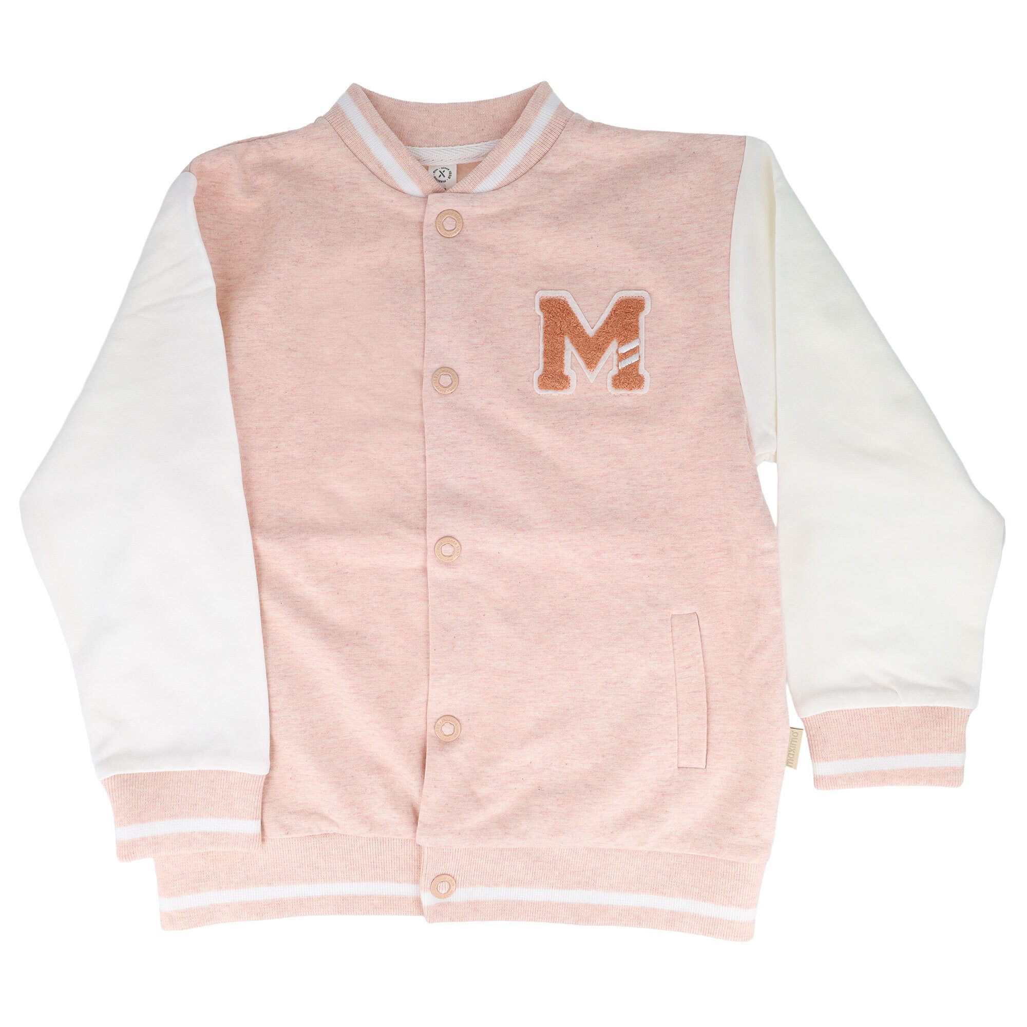 MAXIMO Fleecejacke MINI-Sweat Jacke,College-Style Motiv, Druckknöpfe (1-St) Baumwolljersey