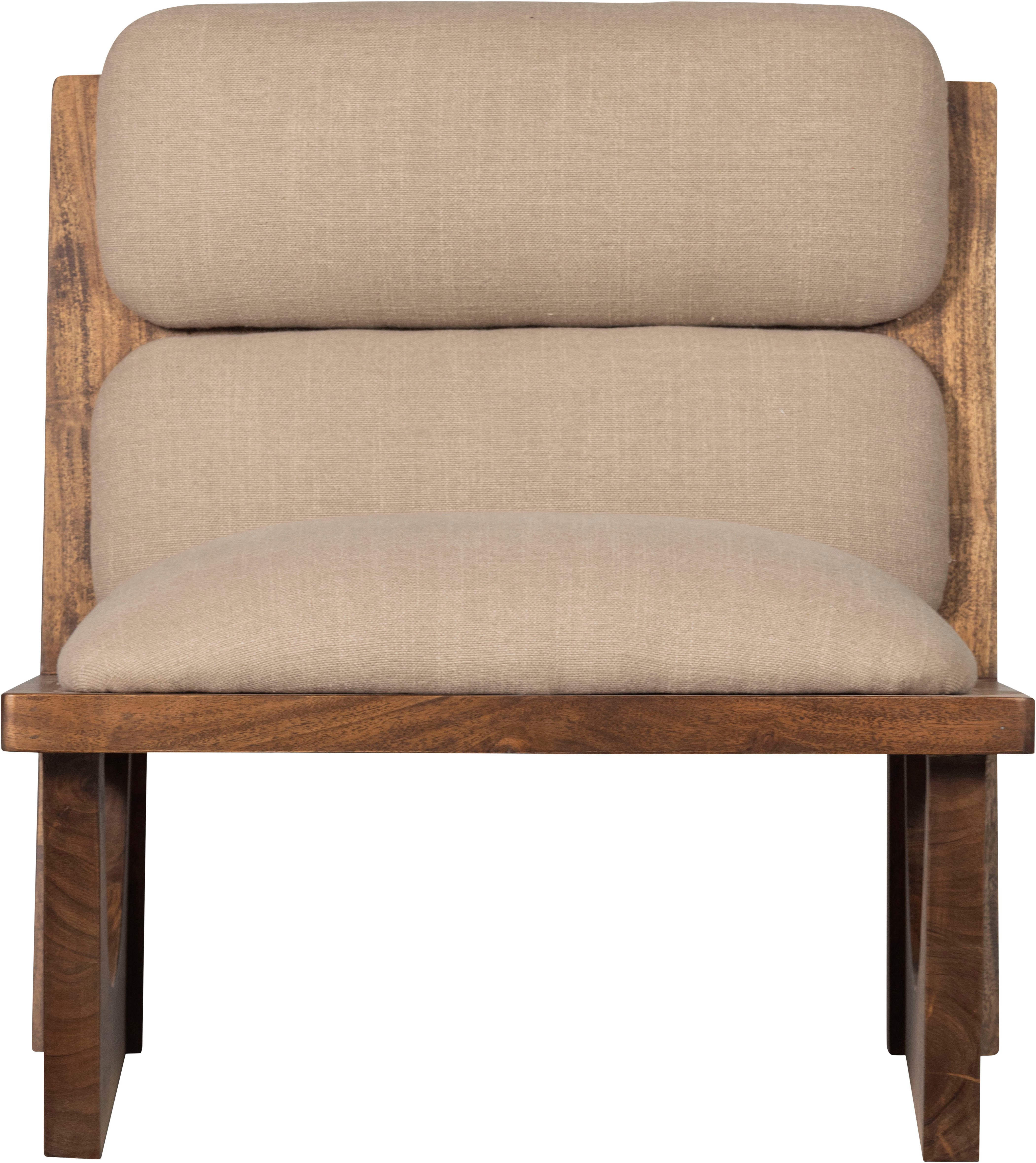 WOOOD Loungesessel Opulent mit Bouclé-Bezug und Akazienholz-Gestell B 70 x T 80 x H 75 cm, Sichtbare Maserung, Tragkraft 150 kg, vollständig montiert geliefert