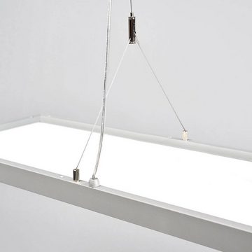 Arcchio Hängeleuchte Divia, dimmbar, LED-Leuchtmittel fest verbaut, universalweiß, Modern, Metall, Kunststoff, silber, weiß, 2 flammig, inkl.
