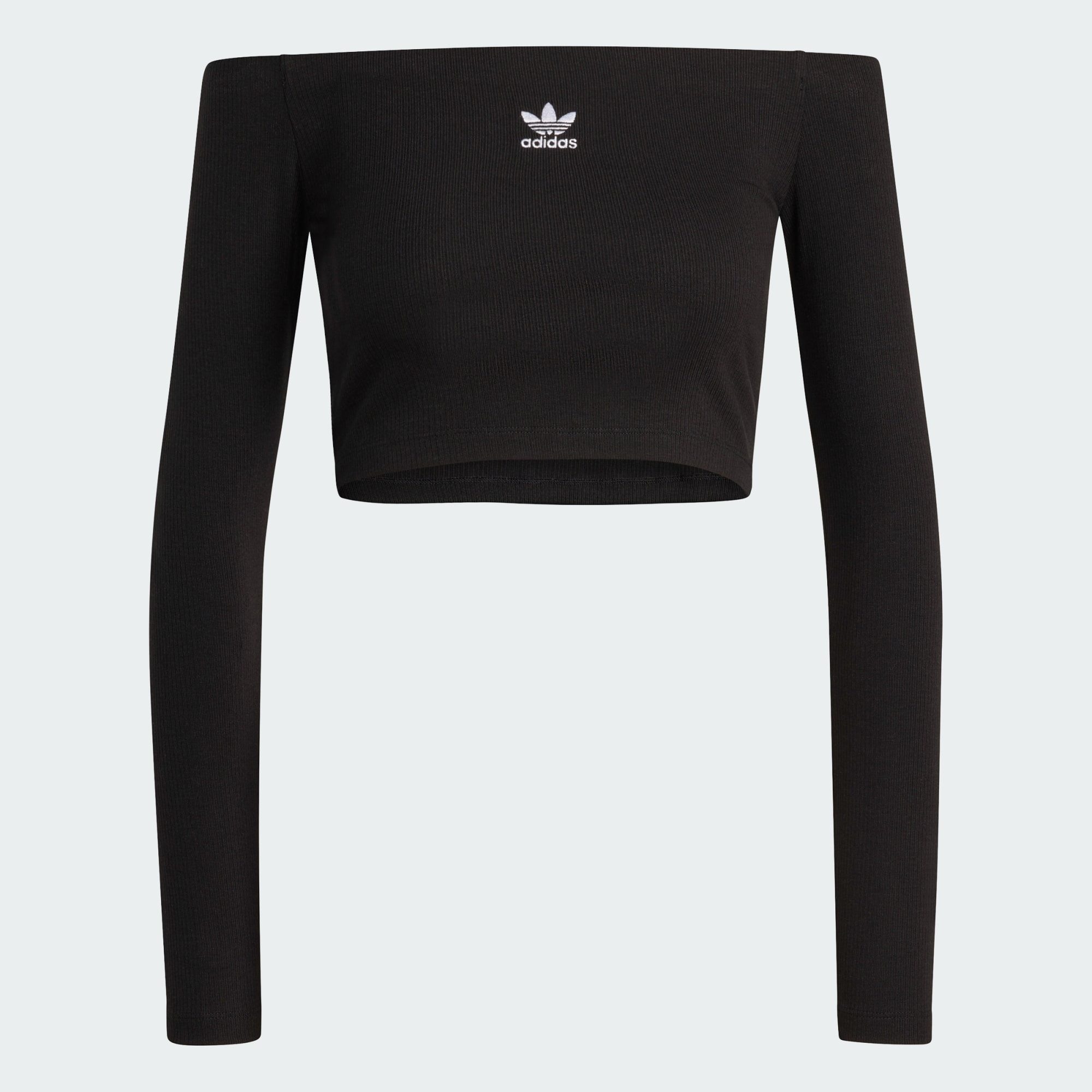 adidas Originals Langarmshirt ESSENTIALS RIB OFF SHOULDER LONGSLEEVE (1-tlg)