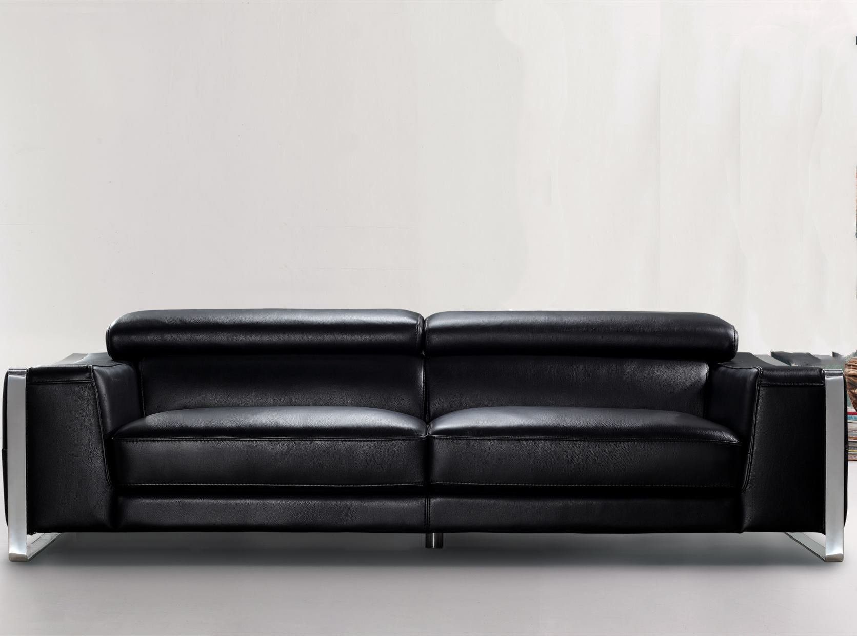 3er 3-Sitzer Couch, Andrea Designer 3-Sitzer XL Kopfstützen bewegliche Salottini Leder Sofa