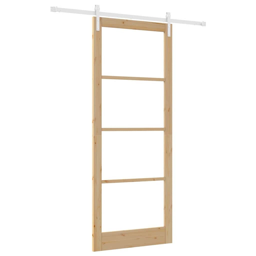vidaXL Haustür Schiebetür ORKDAL Natur 93 x 232 cm Massivholz Kiefer und Glas (1-St)