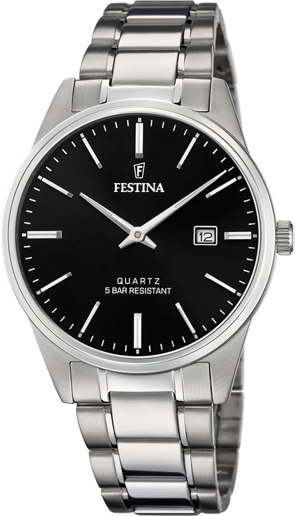 Festina Quarzuhr Stahlband klassisch Herrenarmbanduhr günstig online kaufen