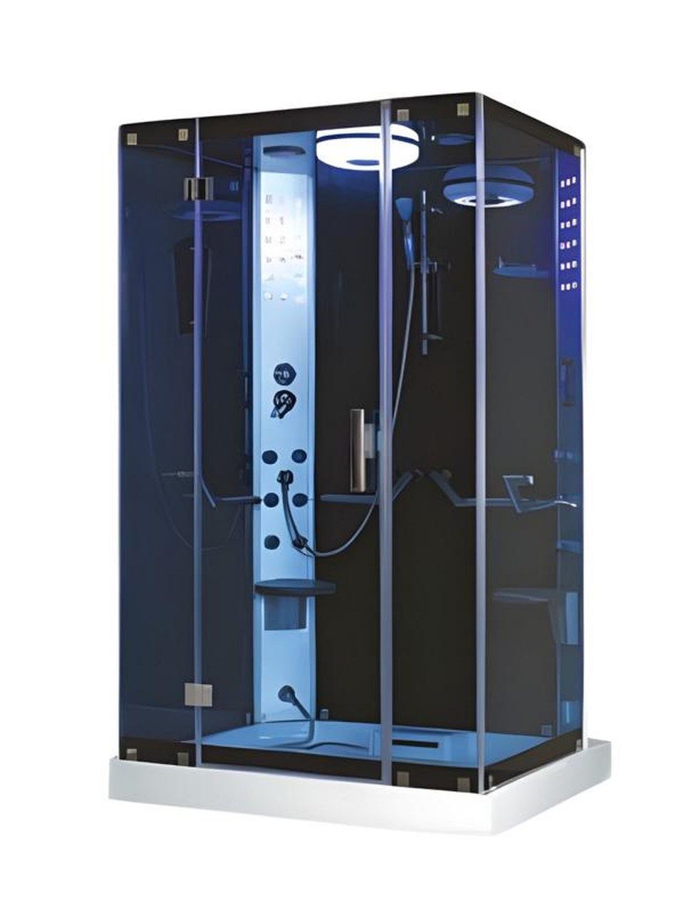 Xlmoebel Dampfdusche XLMOEBEL Multifunktionsdusche mit Massagefunktion und LED-Lichtern, BxT: 90x142 cm, Sicherheitsglas, Dampfdusche, 1-tlg., Multifunktionsdusche mit Massagefunktion und LED, Made in Europa