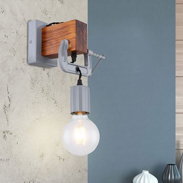 Globo Wandleuchte, Leuchtmittel nicht inklusive, Wandlampe Holz rustikal Schlafzimmer Wandlampe Wandleuchte