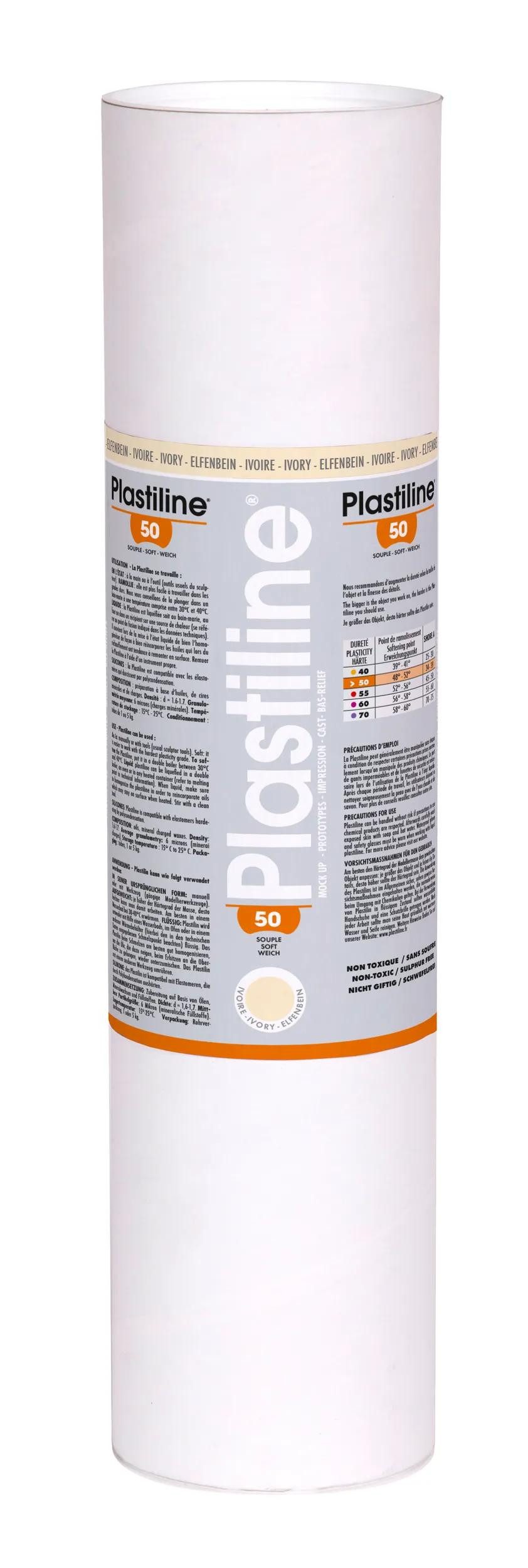 Plastiline Knete Plastiline, 5 kg, Härtegrad 50 (weich) - Elfenbein 5150T