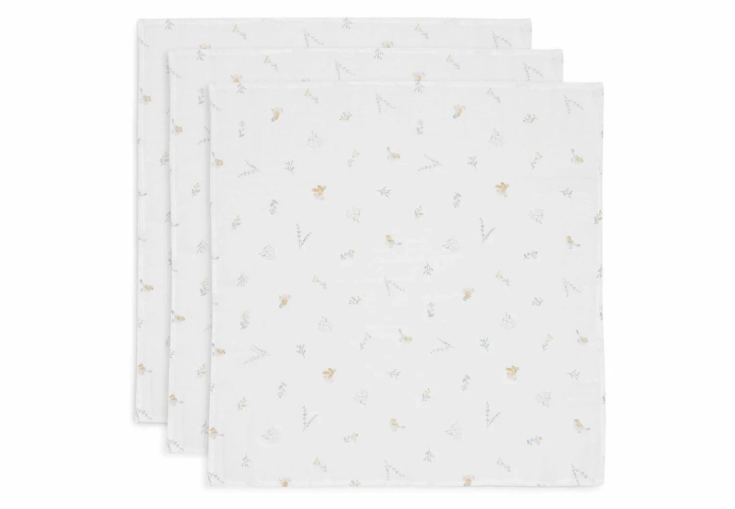 Jollein Spucktuch 70x70cm Mulltuch im 3er Pack, Multifunktional nutzbar in der Babyzeit