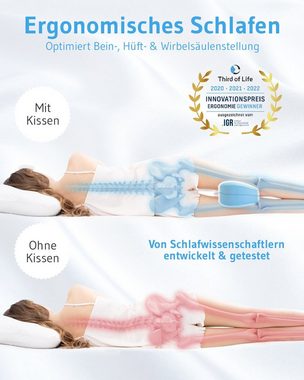 Third of Life Kniekissen Knie-Stützkissen für Seitenschläfer, Visco-Schaum Bein-Kissen, Optimiert die Stellung von Beinen & Hüfte