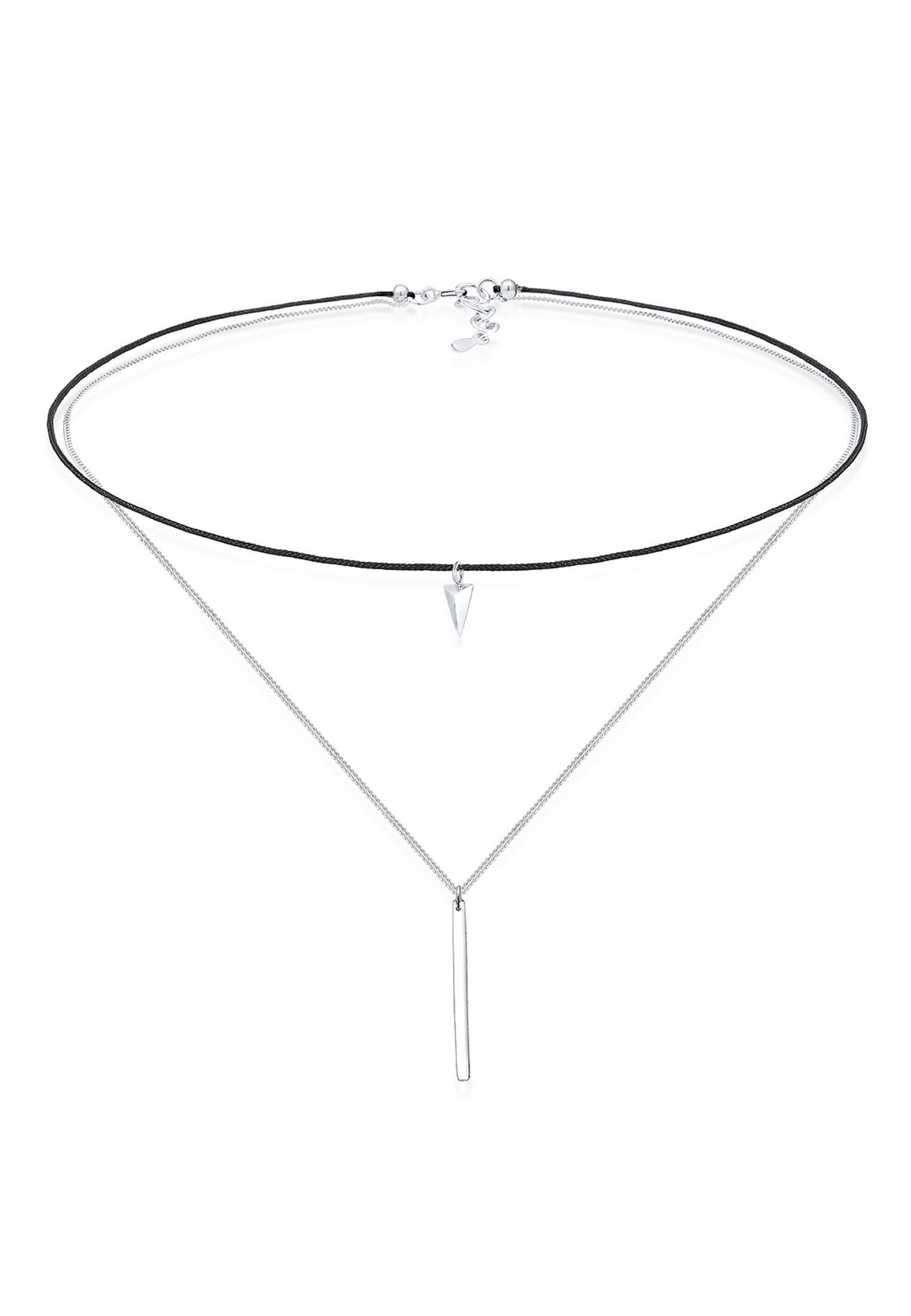 Elli Collier Choker Layer Anhänger Dreieck 925 Sterling Silber