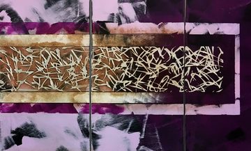 WandbilderXXL Gemälde Purple Scratch 190 x 80 cm, Abstraktes Gemälde, handgemaltes Unikat