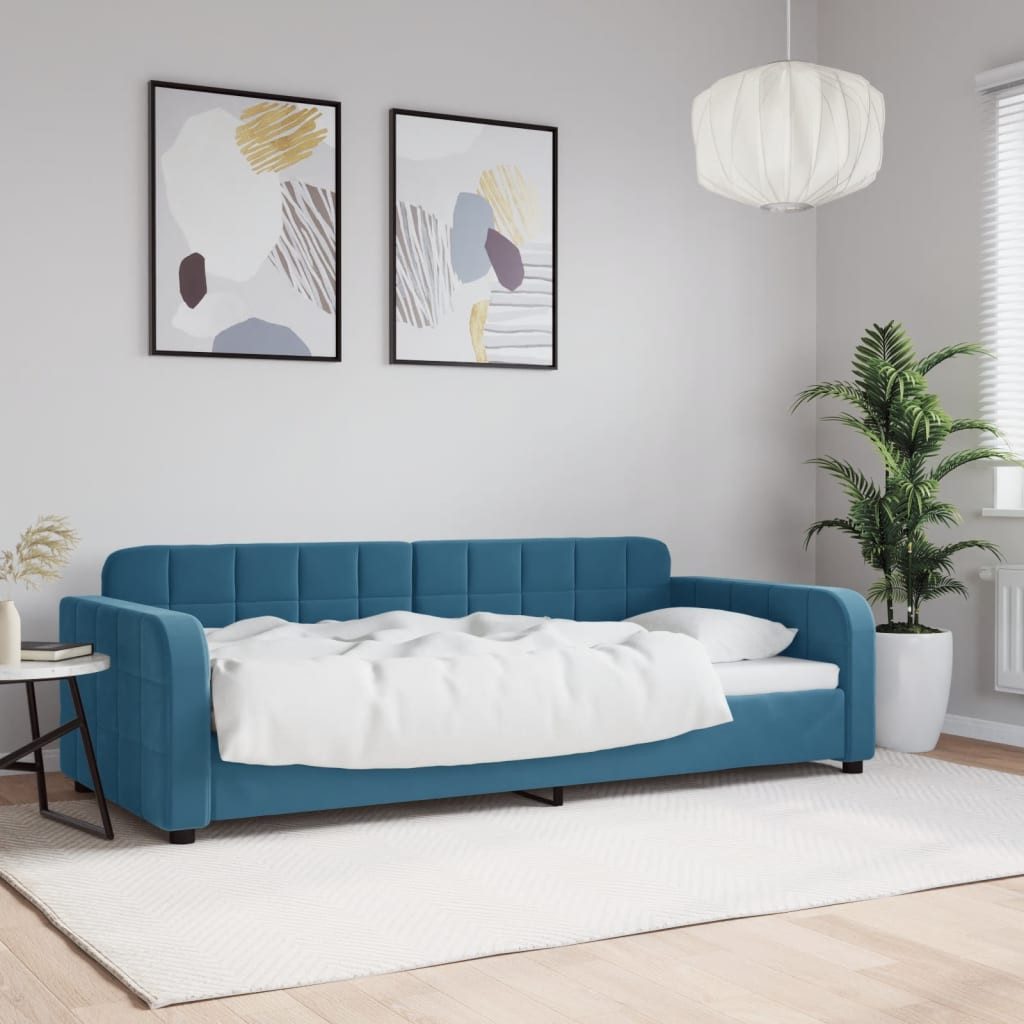 vidaXL Bett, Tagesbett Blau 90x200 cm Samt günstig online kaufen