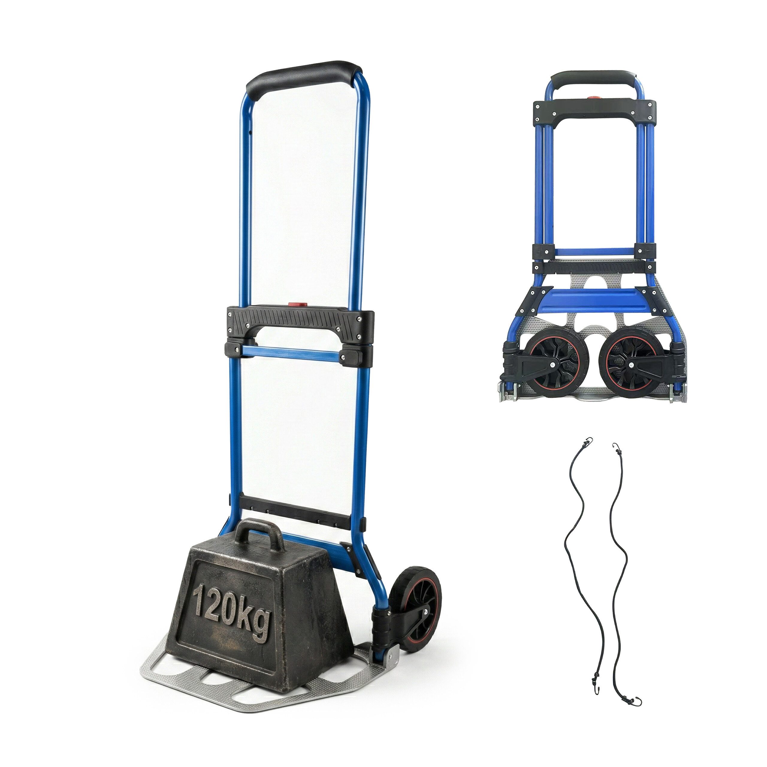 relaxdays Sackkarre klappbar bis 120 kg, (3-St), blau