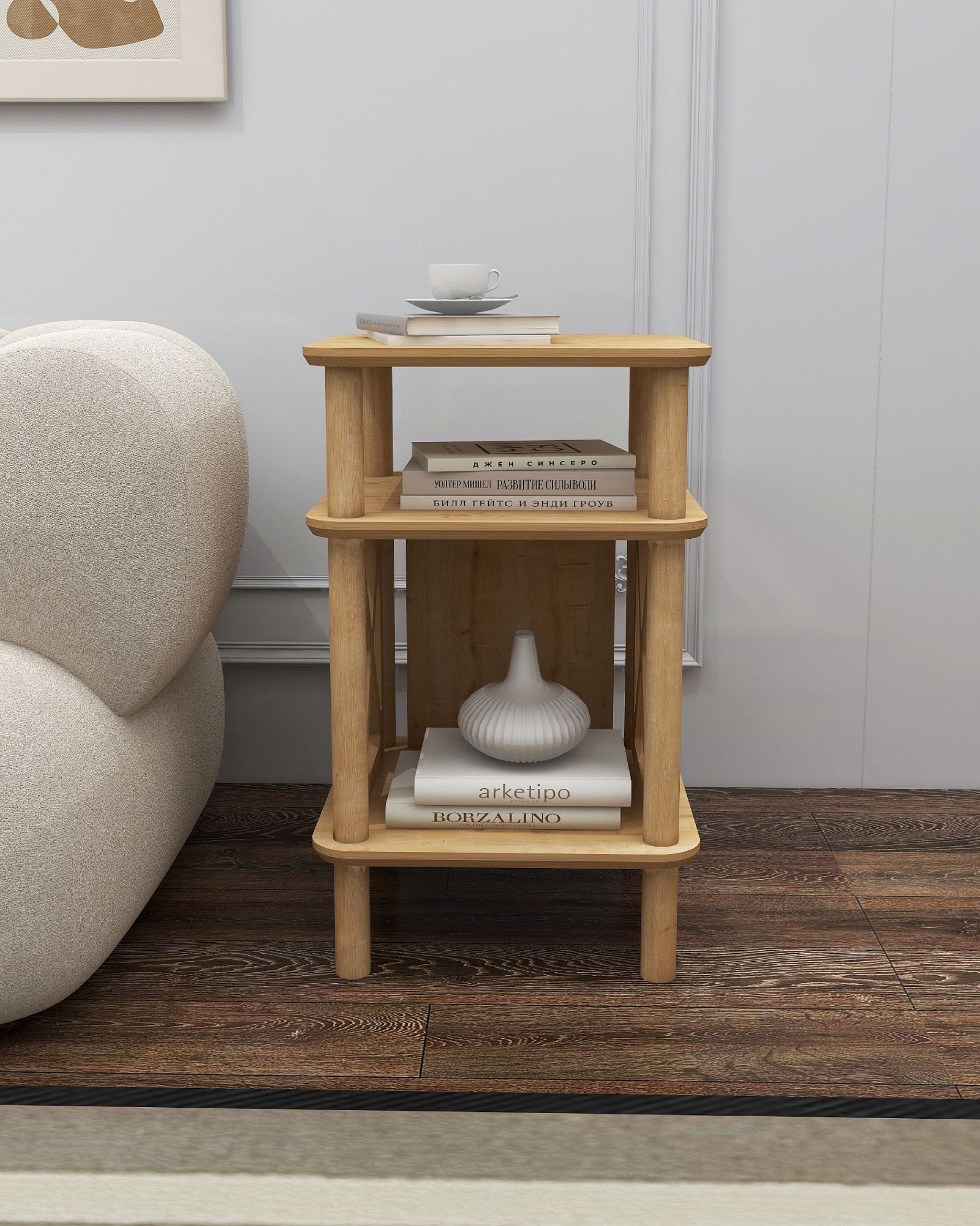 Skye Decor Beistelltisch Castagno (1-St., 1 Tisch), mit Holzbeinen