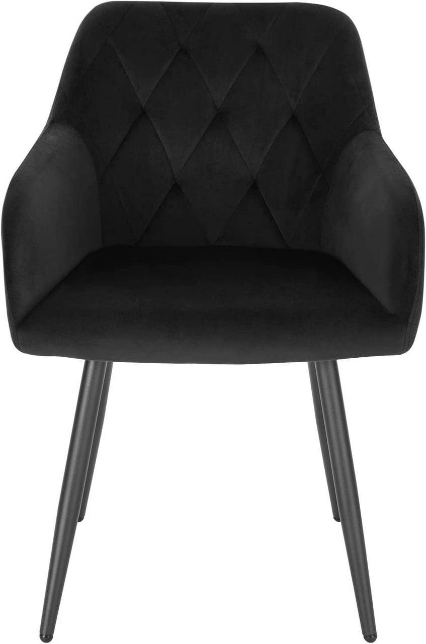 Woltu Esszimmerstuhl Metallbeinen Rückenlehne Sessel mit (6 Armlehne Schwarz mit St)