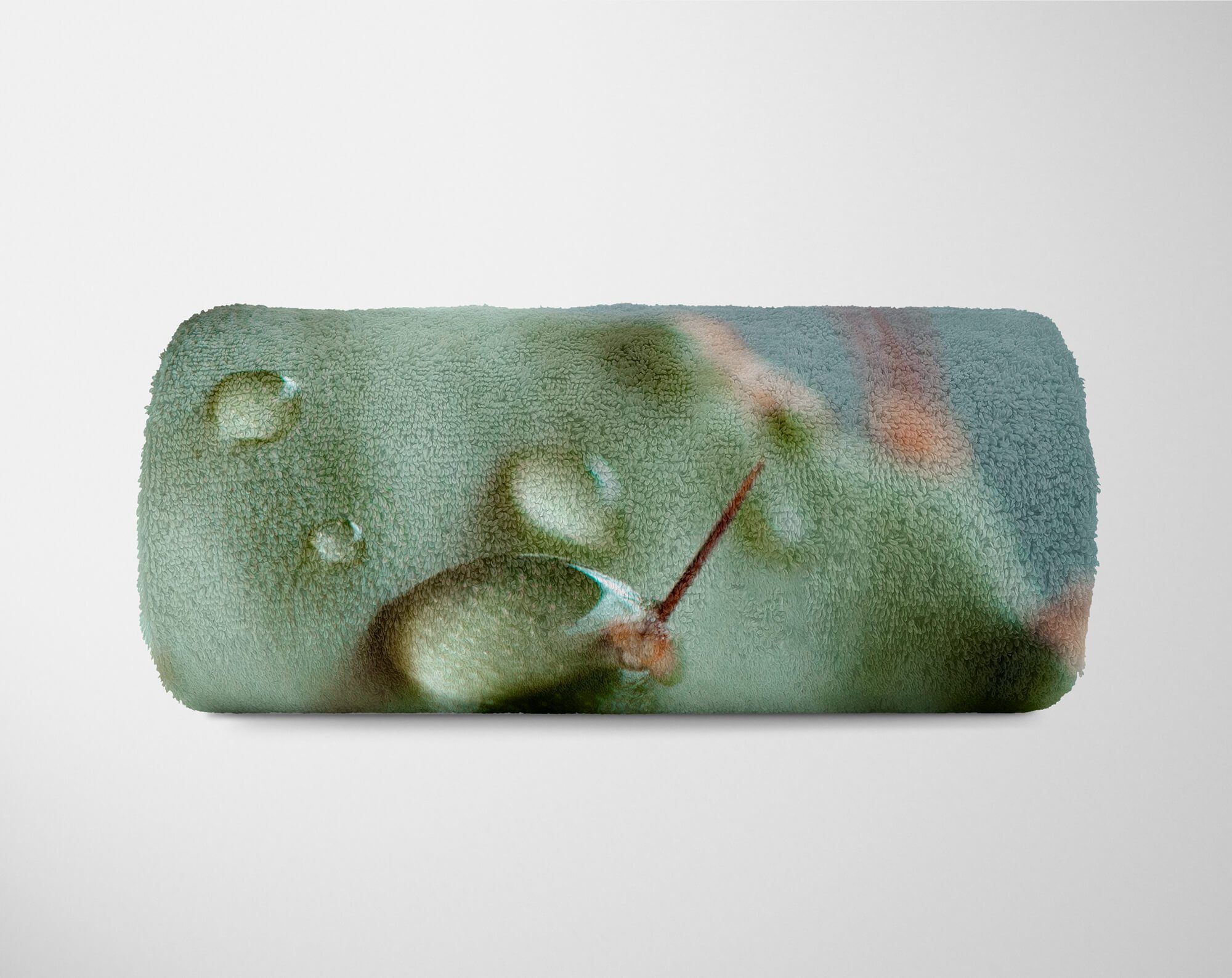 Art Strandhandtuch Handtücher Handtuch Handtuch (1-St), Kuscheldecke Baumwolle-Polyester-Mix mit Kaktus Nahaufnahme, Saunatuch Sinus Fotomotiv