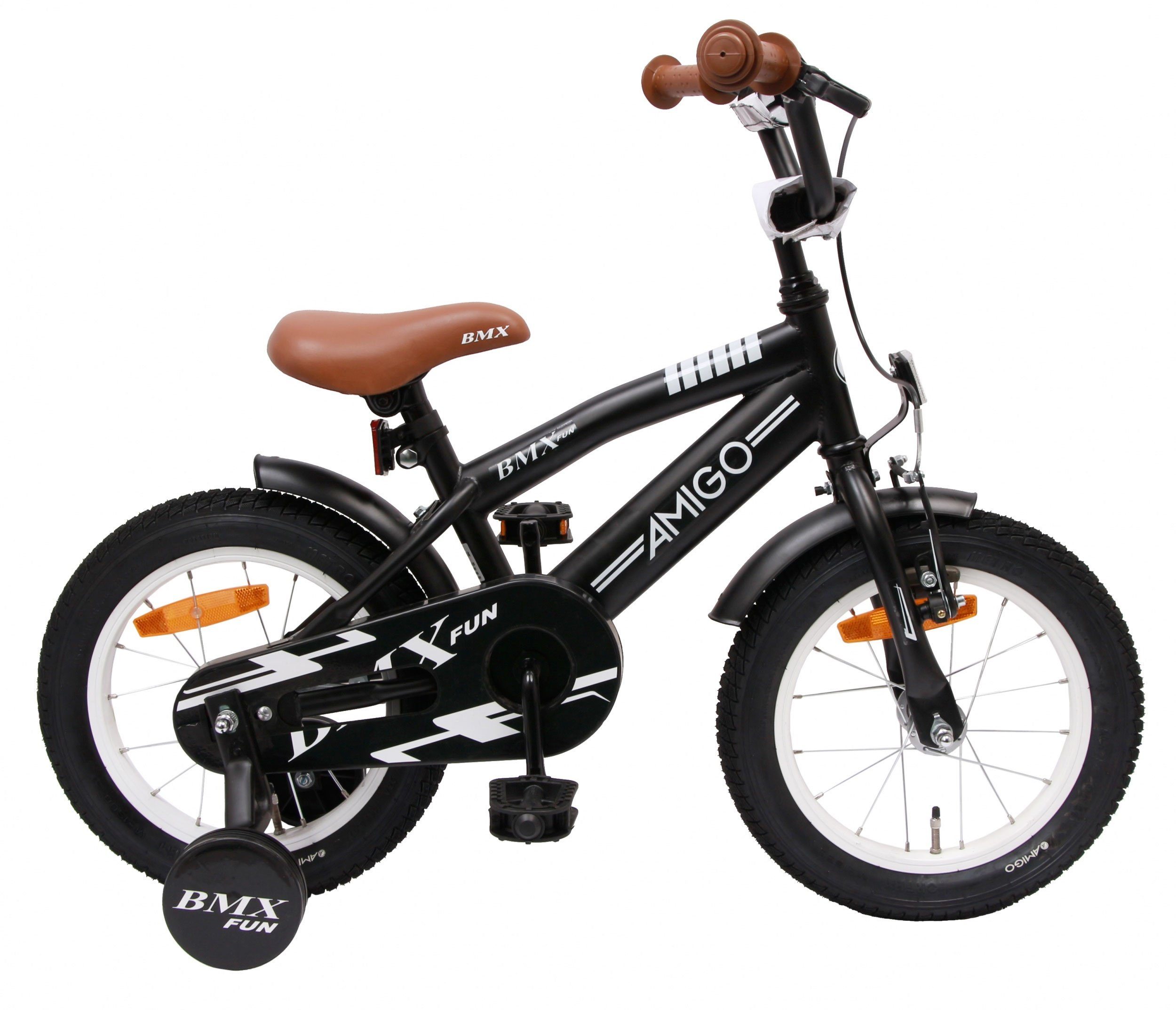Jungen AMIGO Kinderfahrrad / Blau Zoll Rücktrittbremse 14 BMX Mattschwarz Fahrrad