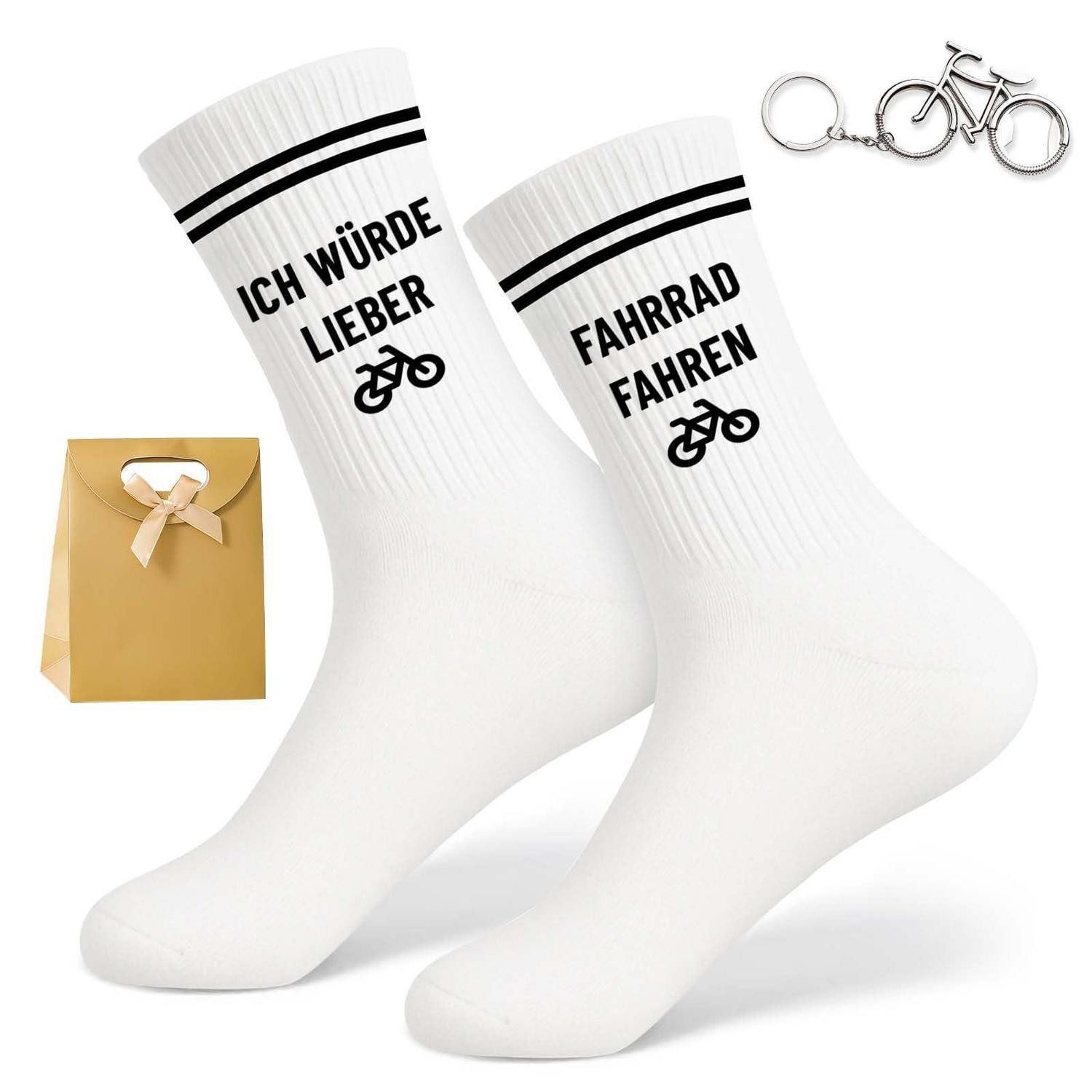 LuxusKollektion Sportsocken Fahrrad Socken Herren Geschenkset mit Motiv