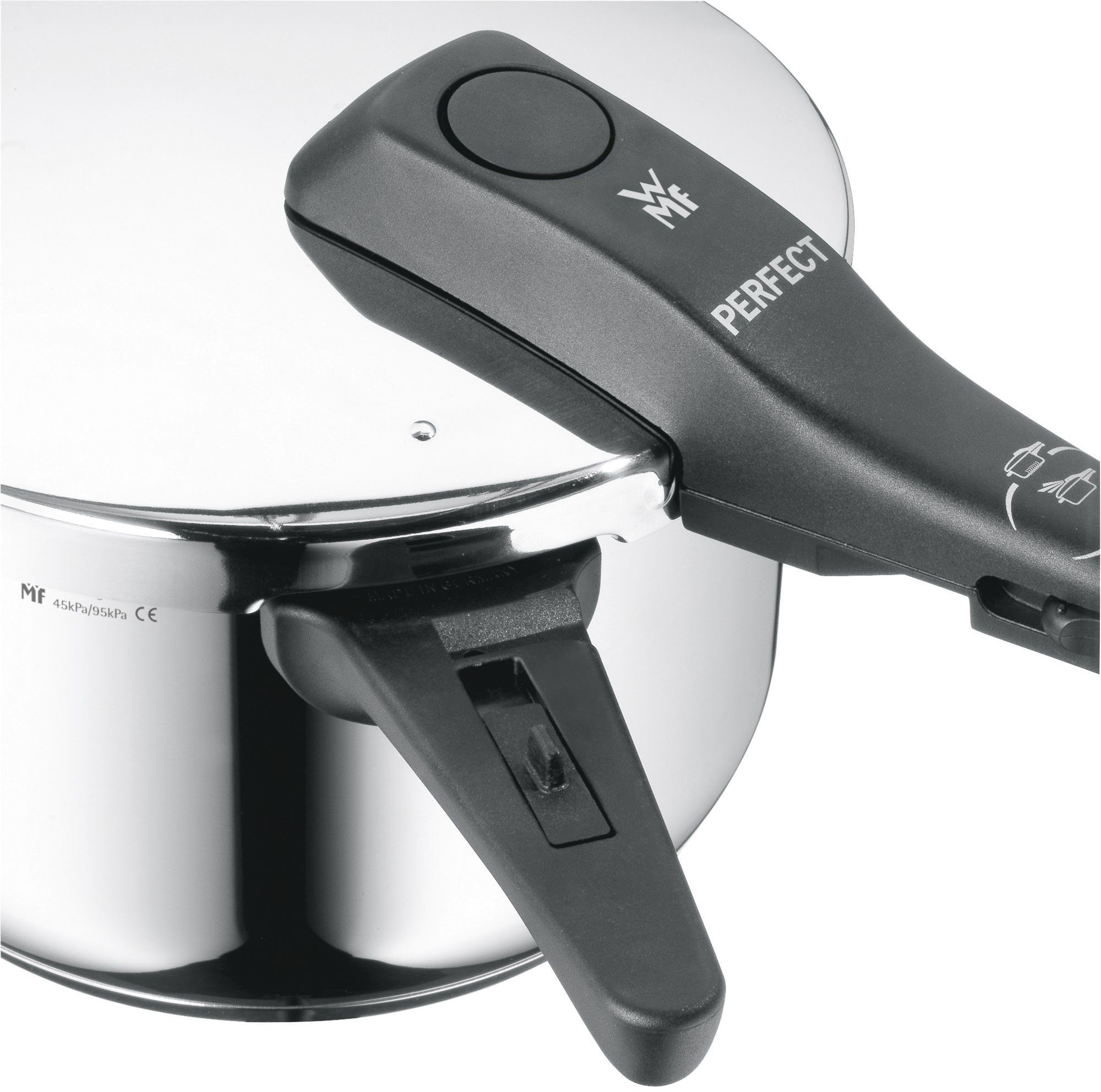 WMF Schnellkochtopf Perfect Dampfkochtopf, Cromargan® Edelstahl Rostfrei 18/10, Kochanzeige, Sicherheitssystem, einfache Reinigung