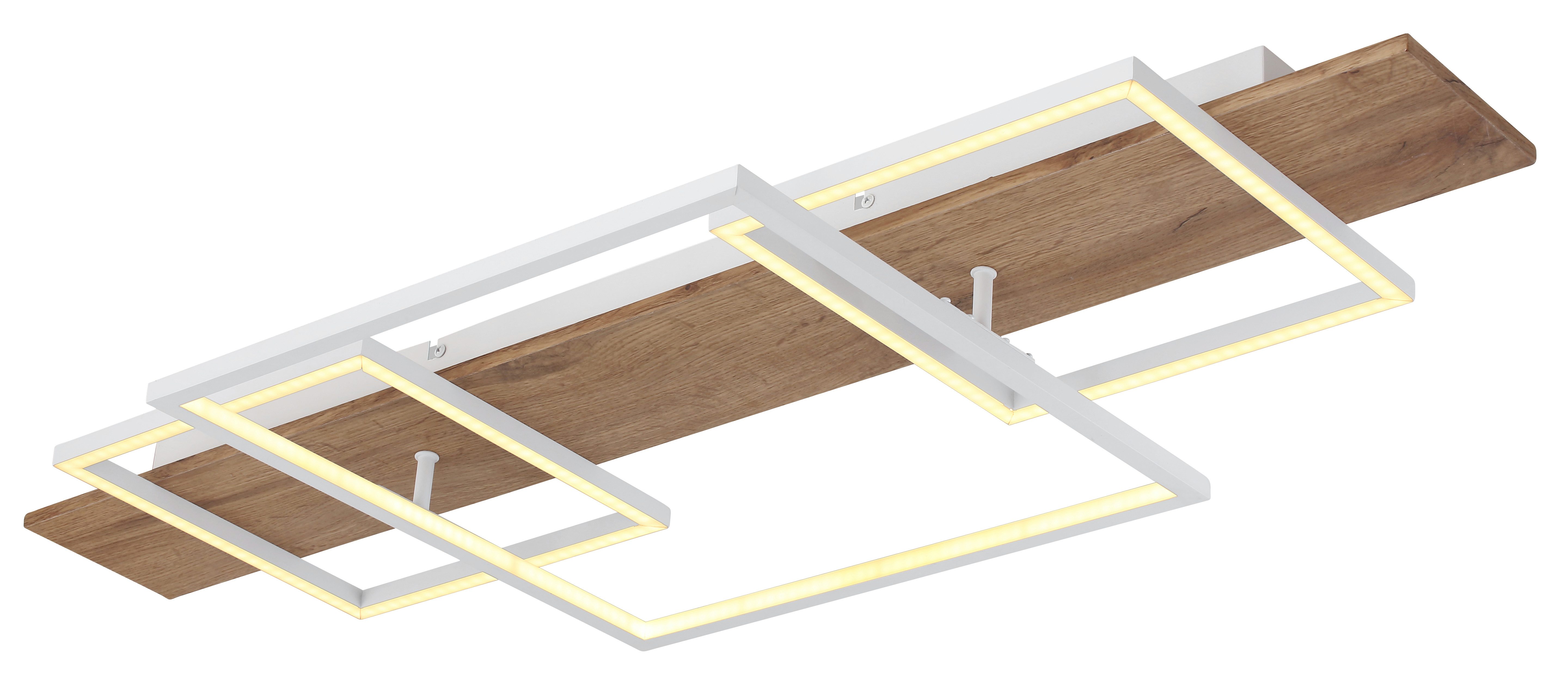 GLOBO LIGHTING LED Deckenleuchte VANNI, Memoryfunktion, LED fest integriert, Warmweiß, Deckenlampe/Wohnzimmer/Schlafzimmer/modern/Holz