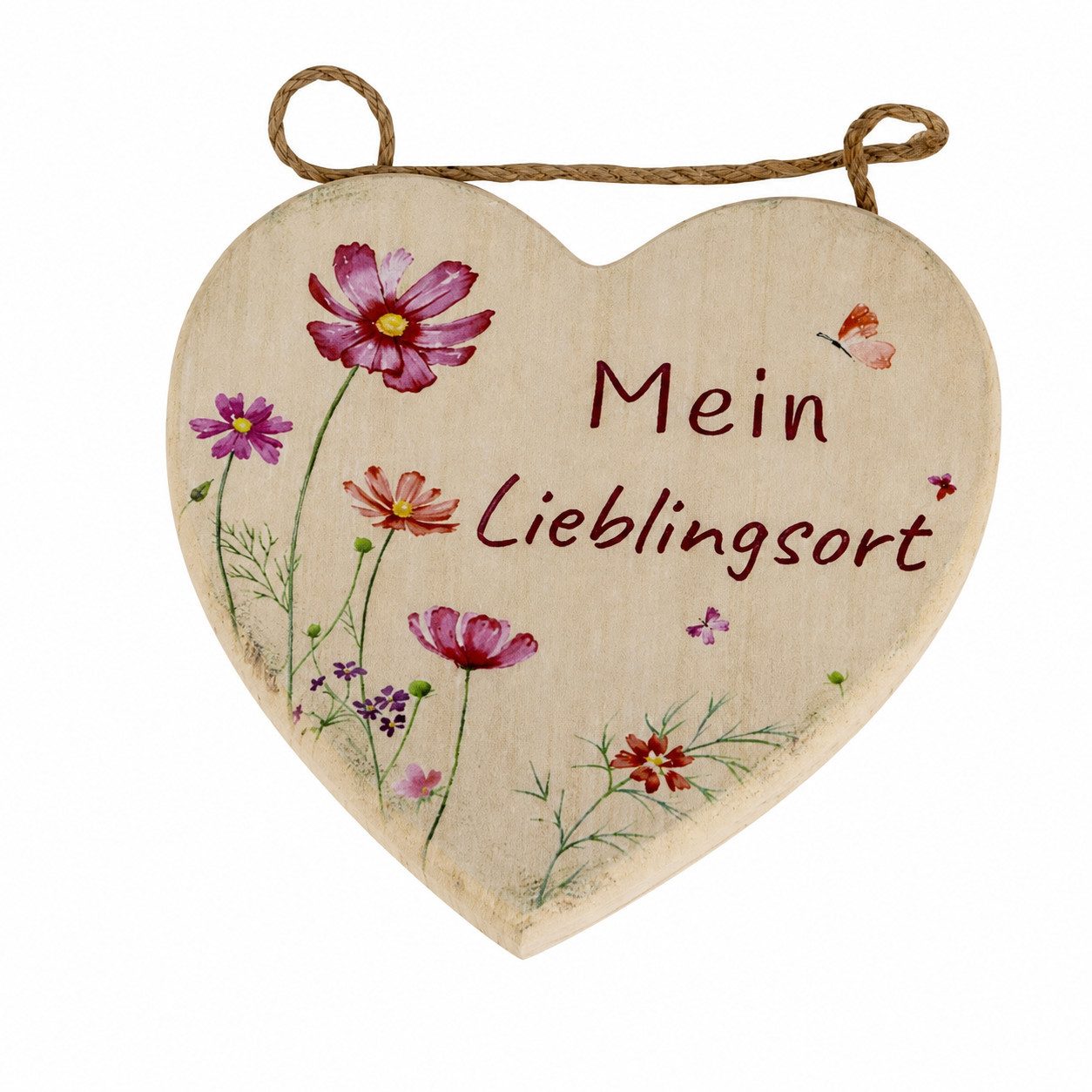 XiRRiX Dekohänger Holzherz zum Hängen Deko Herz aus Holz (zum aufhängen, kleines Geschenk in weiss, beige, grün), mit liebevollem Spruch