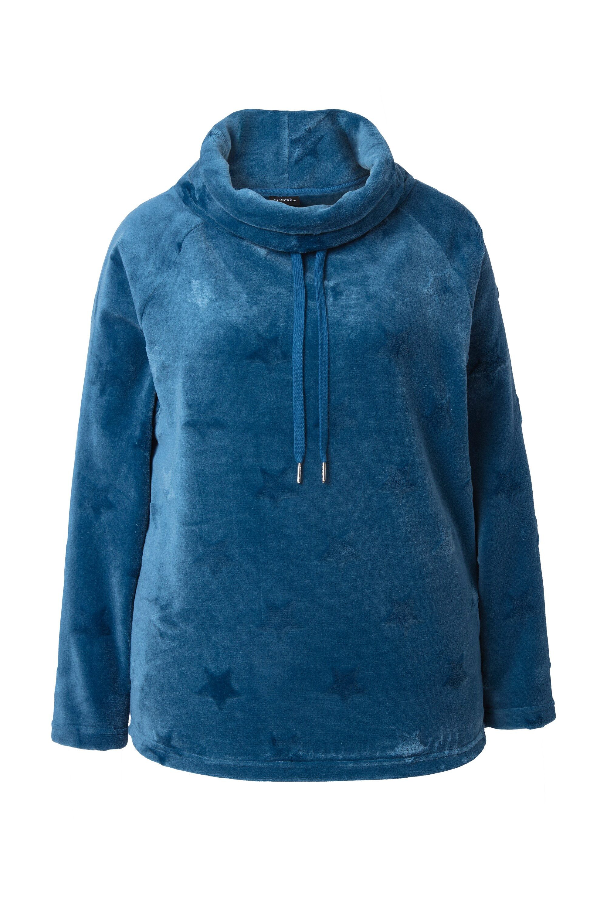 Ulla Popken Sweatjacke Homewear-Sweater Sternenstruktur Langarm günstig online kaufen