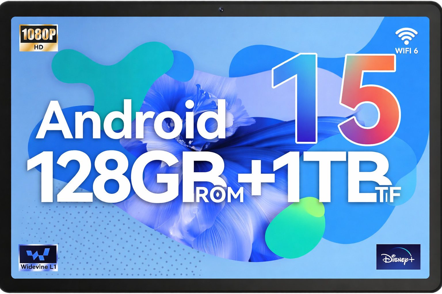 BUFO 10’’ Android 15, Octa Core 30(6+24)GB RAM+128GB, HD 1280x800, 6200mAh Tablet (10", 128 GB, Android, 2,4G/5G WiFi, 128GB bis zu 1TB, Gesichtsentsperrung, Dual Kamera)