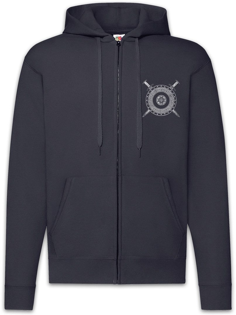 Sweatjacke Viking Shield And Swords Zipper Hoodie Schild Schwert Walhalla