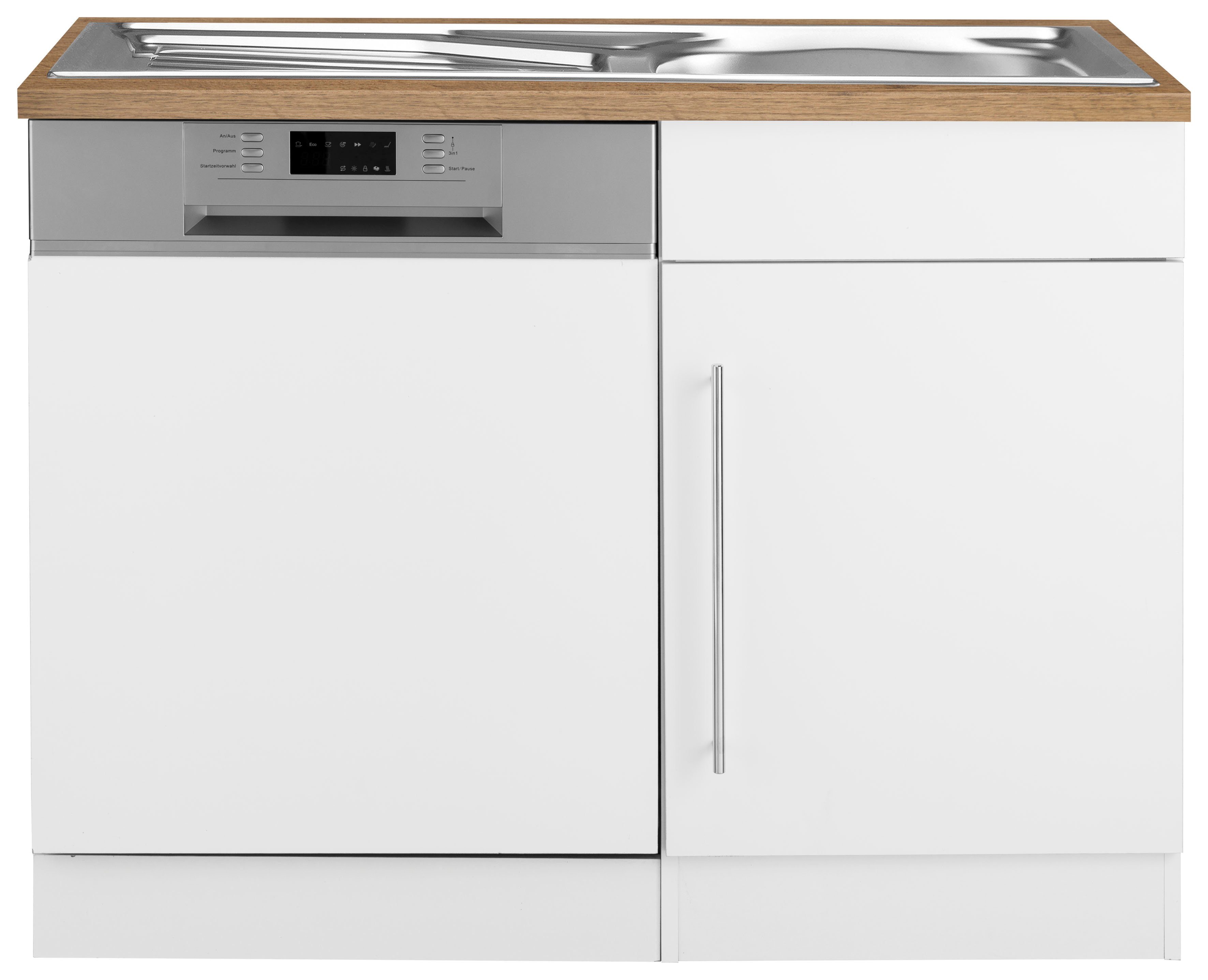 KOCHSTATION Spülenschrank KS-Samos 110 cm breit, inkl. Tür/Sockel für Geschirrspüler