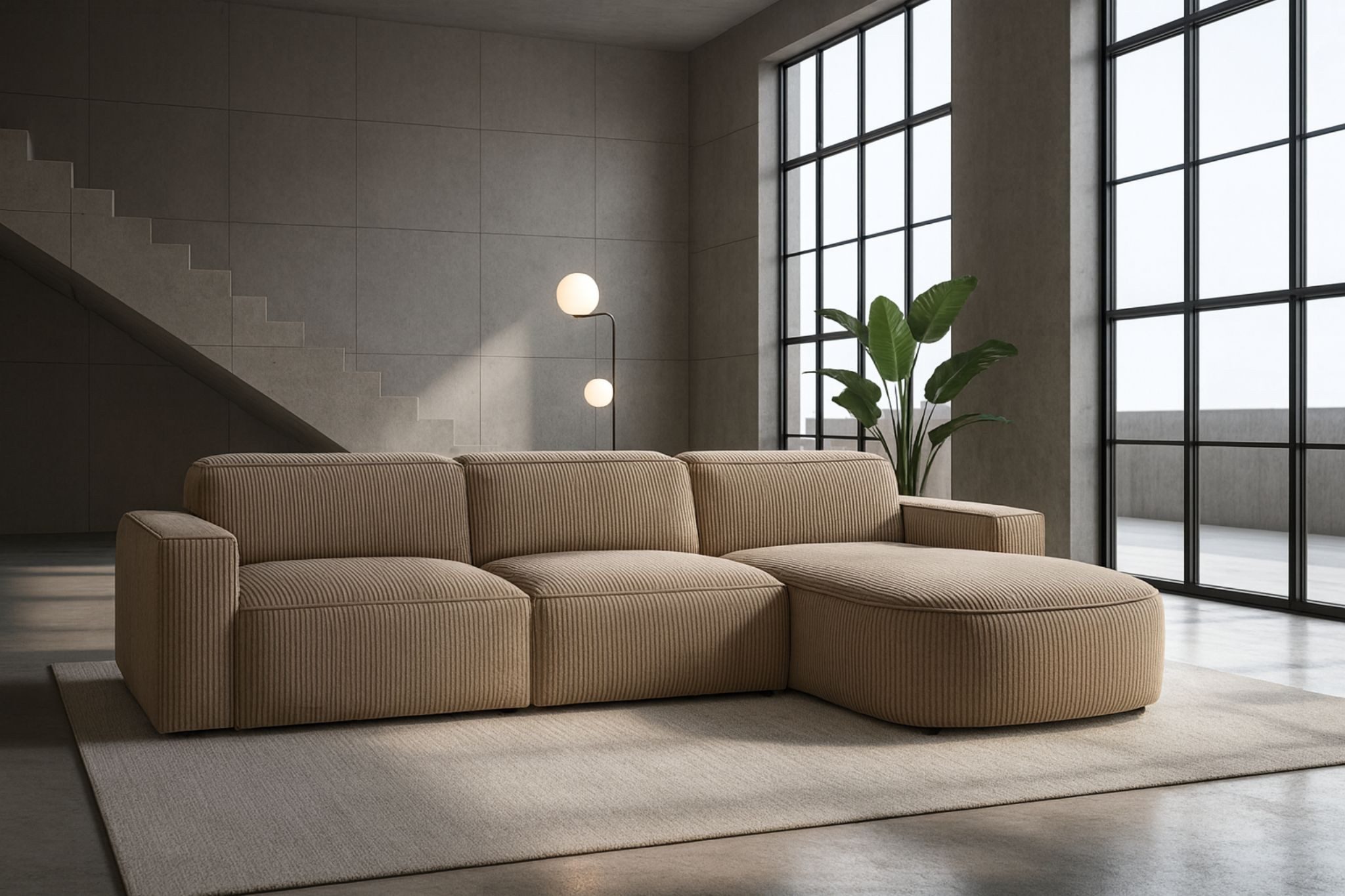 Kaiser Möbel Ecksofa Cursal Round – modulares L-Sofa mit sanften Rundungen, Einzelsofa, L-Form, modulares System, modernes Design