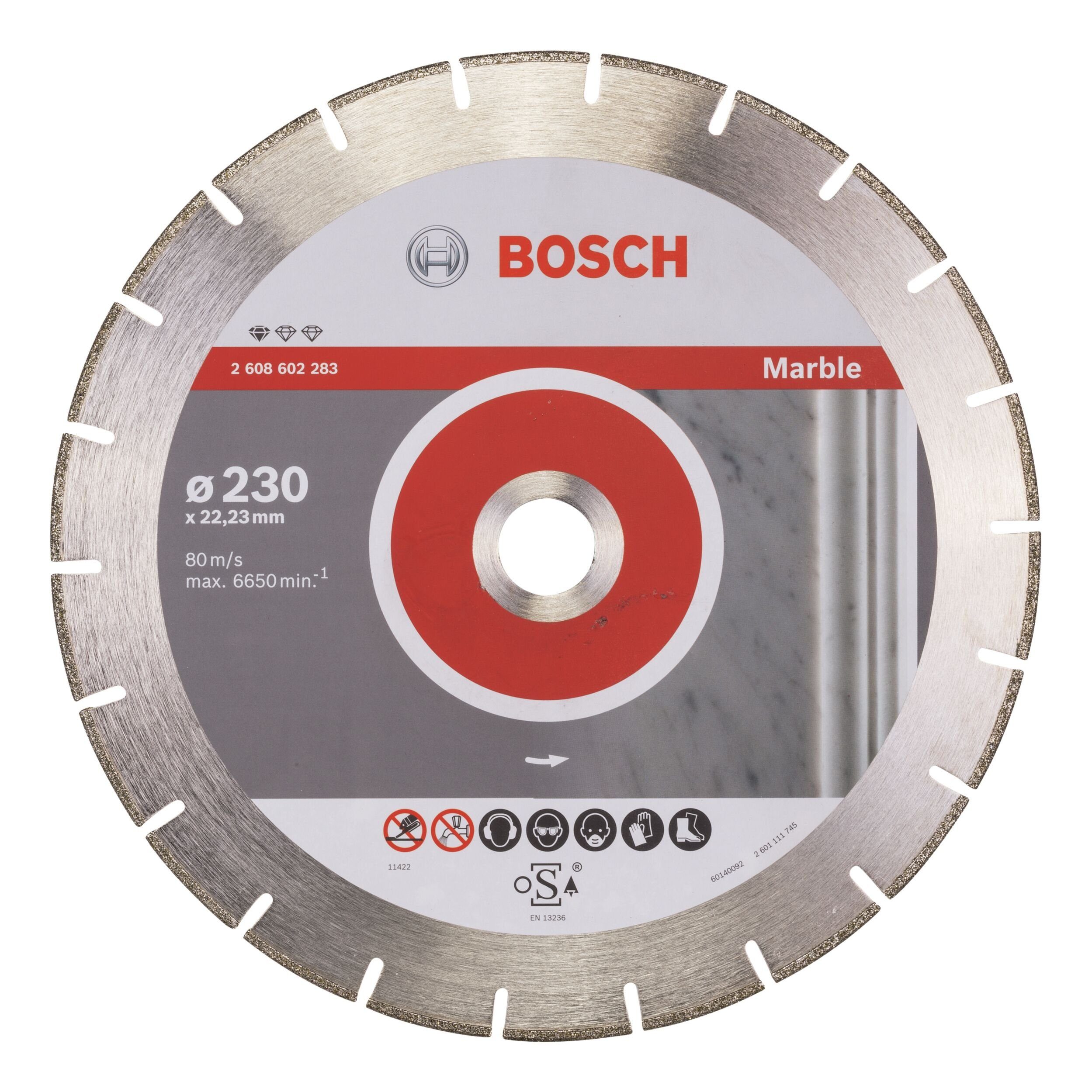 BOSCH Trennscheibe, Ø 230 mm, Standard for Marble Diamanttrennscheibe - 230 x 22,23 x 2,8 x 3 mm