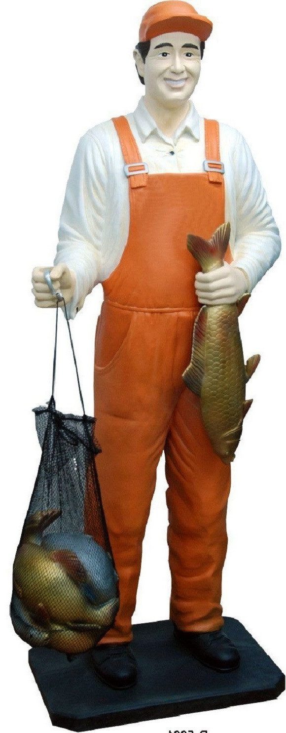 Xlmoebel Dekoobjekt Fischerfigur Skulptur aus hochwertigem Material (Fischer Material: Kunststoff 174 cm Höhe), Hergestellt in Europa