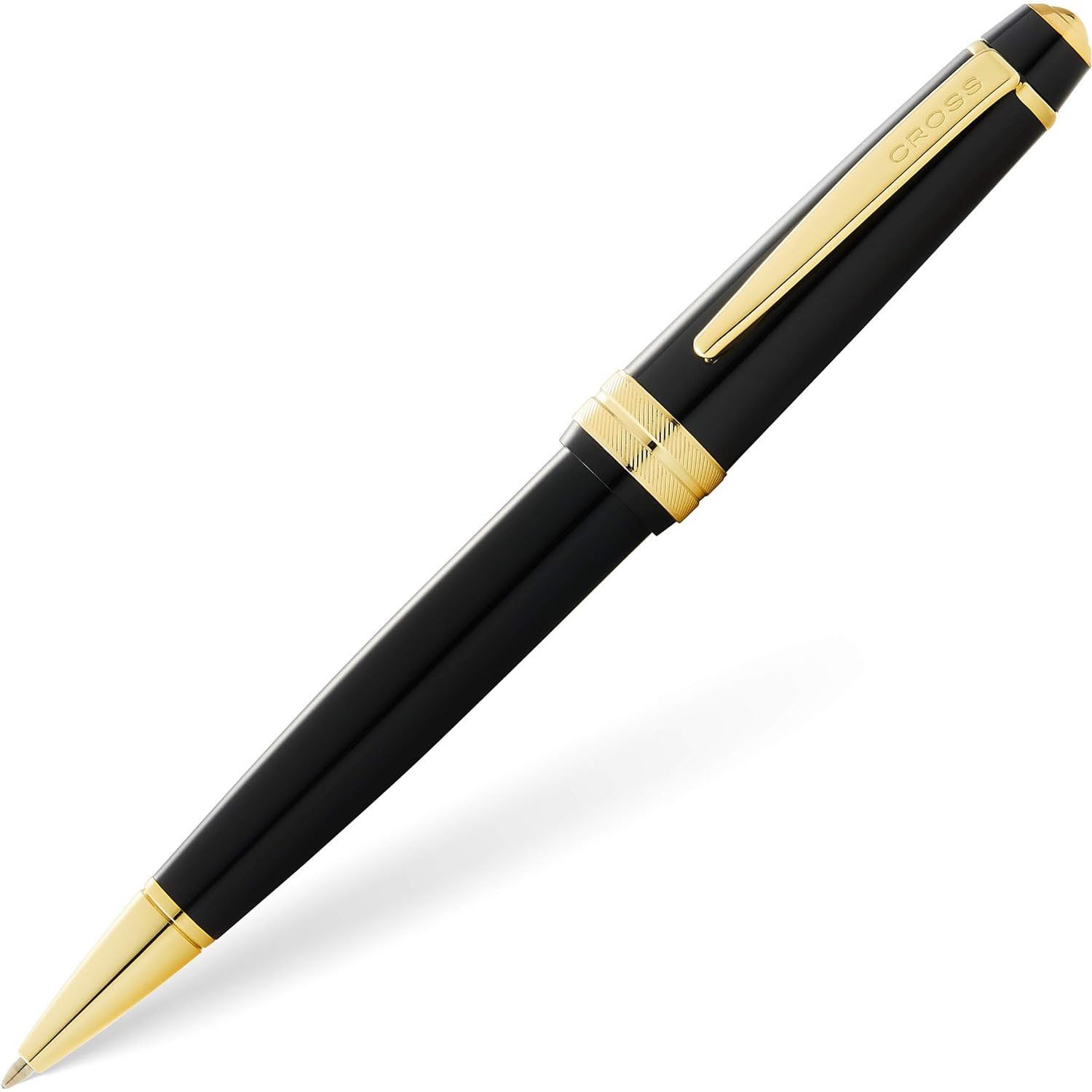 CROSS-USA Kugelschreiber CROSS Kugelschreiber Bailey Light Schwarz-Lack/Gold, aus Kunststoff