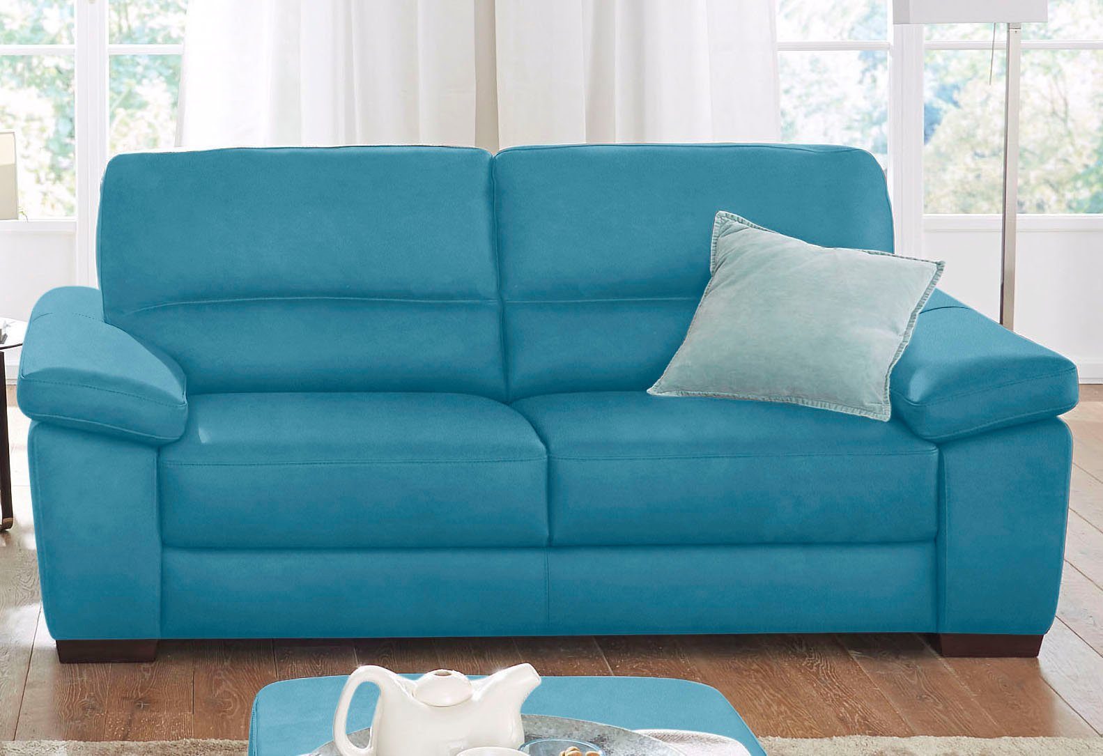 CALIA ITALIA 2-Sitzer Gaia, Sofa im edlen Design und mit erstklassigem Sitzkomfort, aus pflegeleichtem Luxus-Microfaser Ginevra Hydro Care