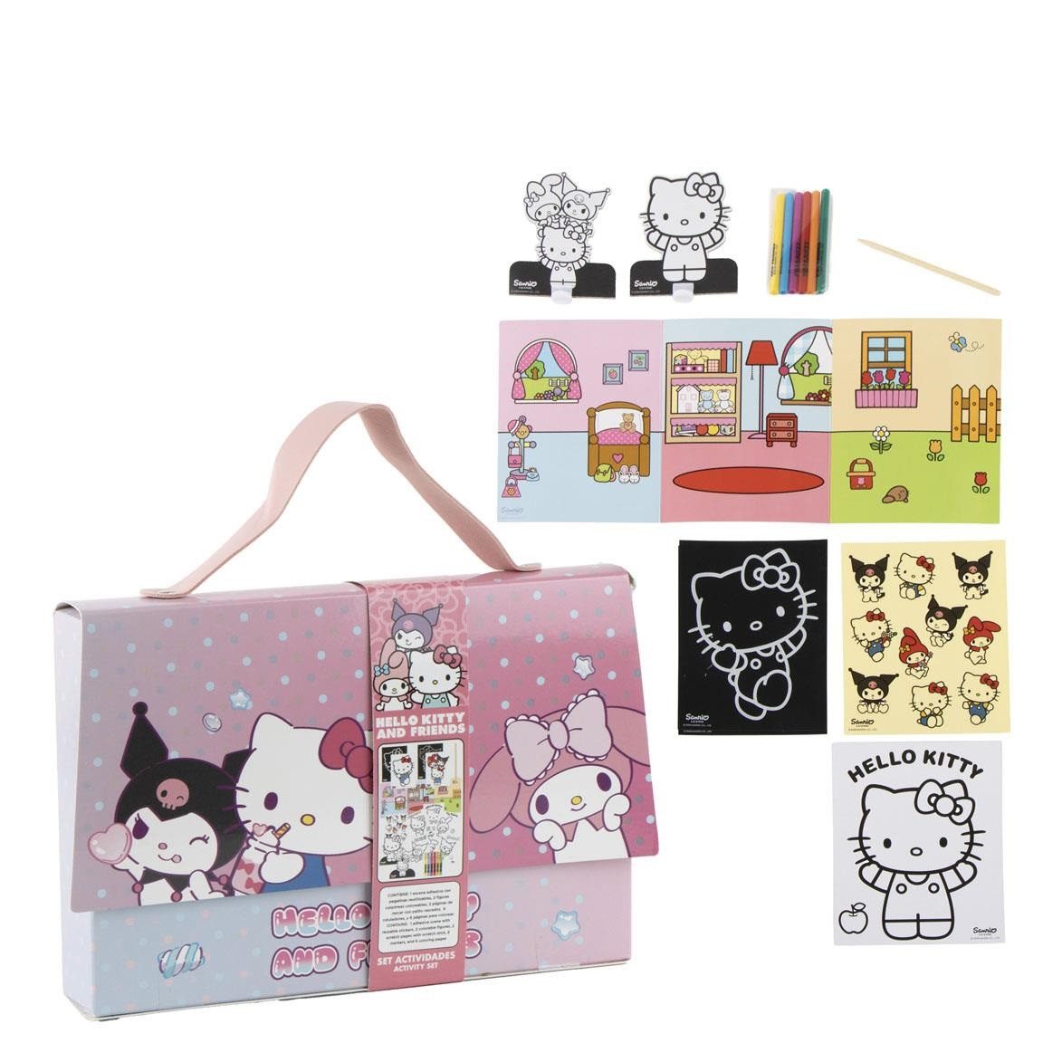Hello Kitty Farbkasten Ausmal Set Kinder Tasche 24,5 cm Bastelset Geschenk