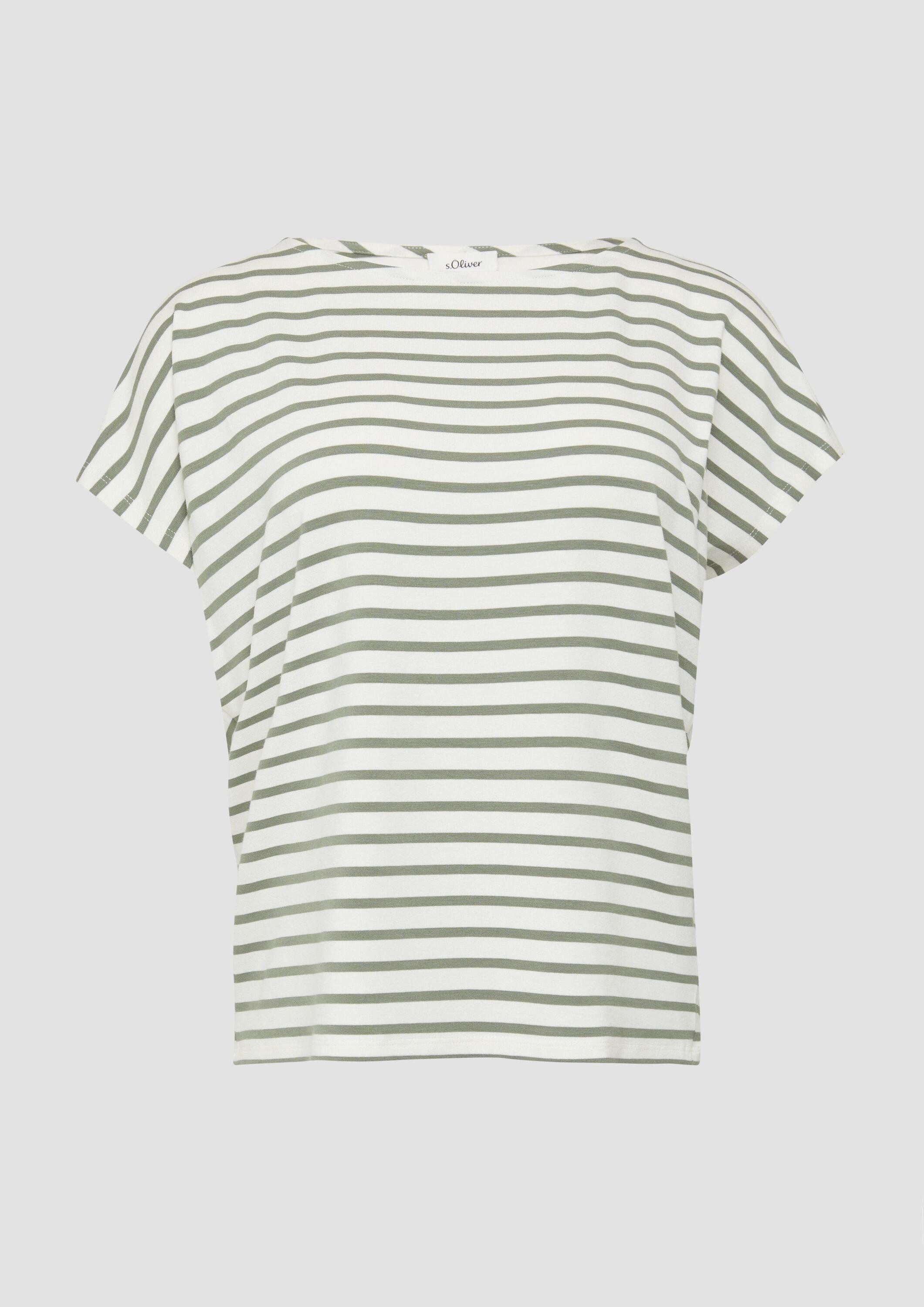s.Oliver Kurzarmshirt T-Shirt T-Shirt aus Viskosestretch im Relaxed Fit