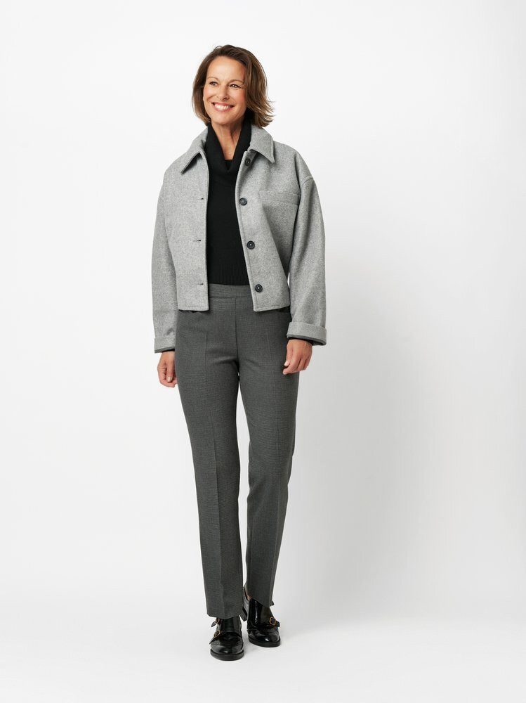 Relaxed by TONI Stretch-Hose Scarlet mit Hahnentritt