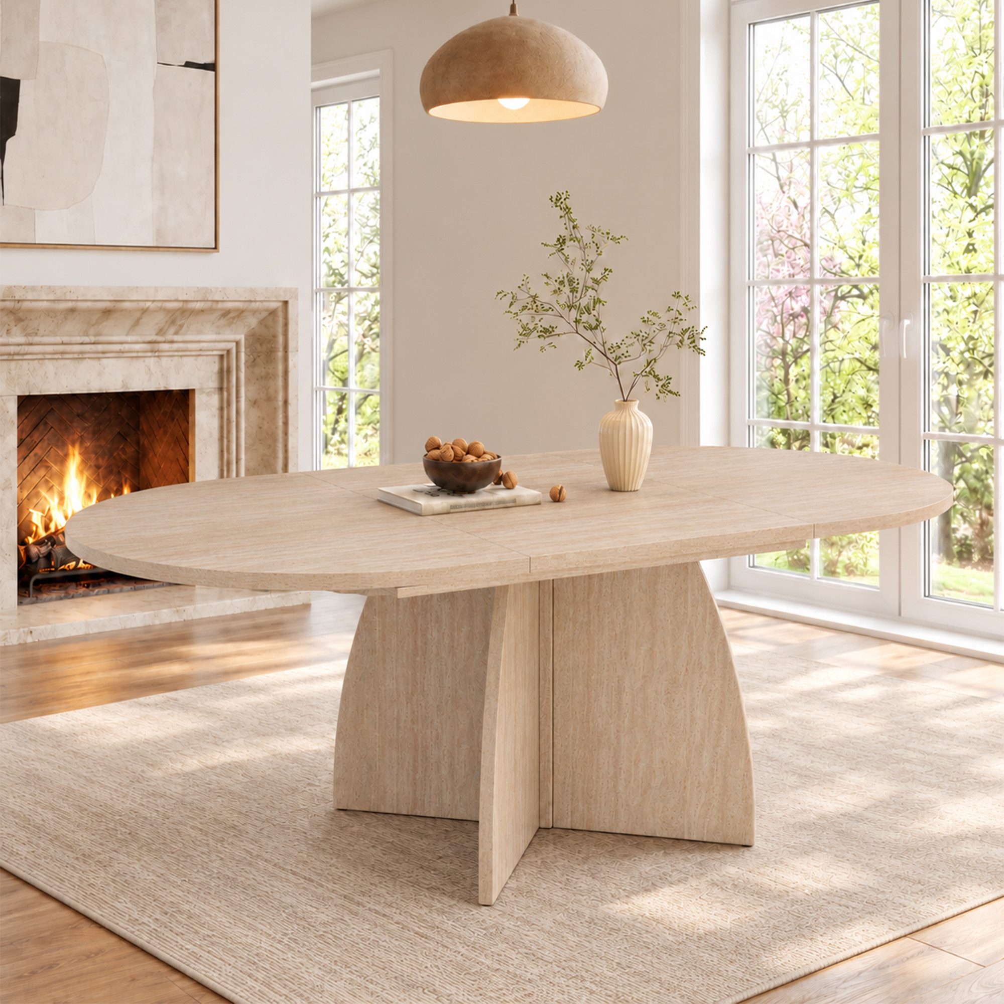 Ausziehbare beige Esstische » Ausziehbare creme Esstische
